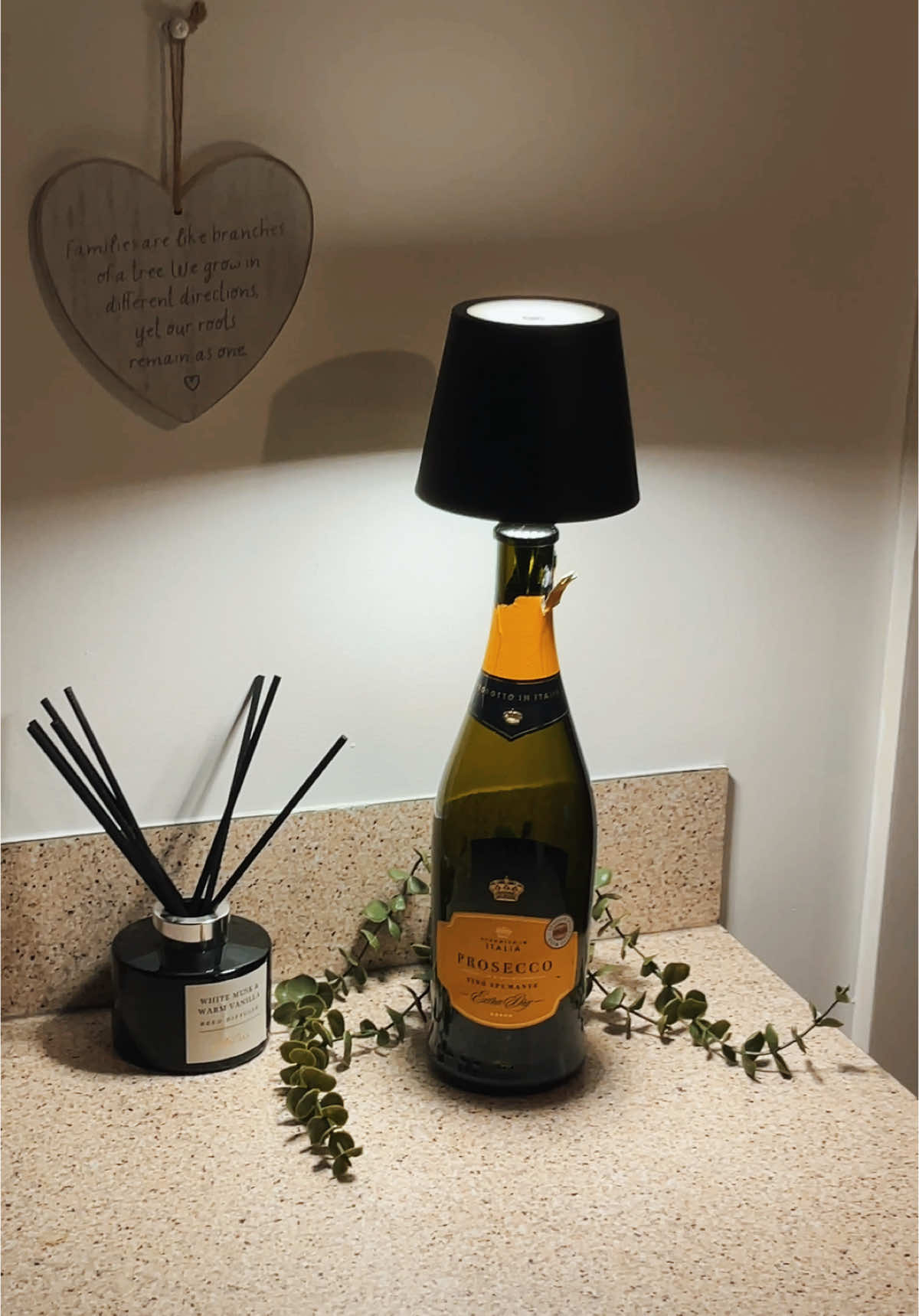 Transform old bottles into stunning lamps! ♻️ #giftideas #diydecor #homeinspo 