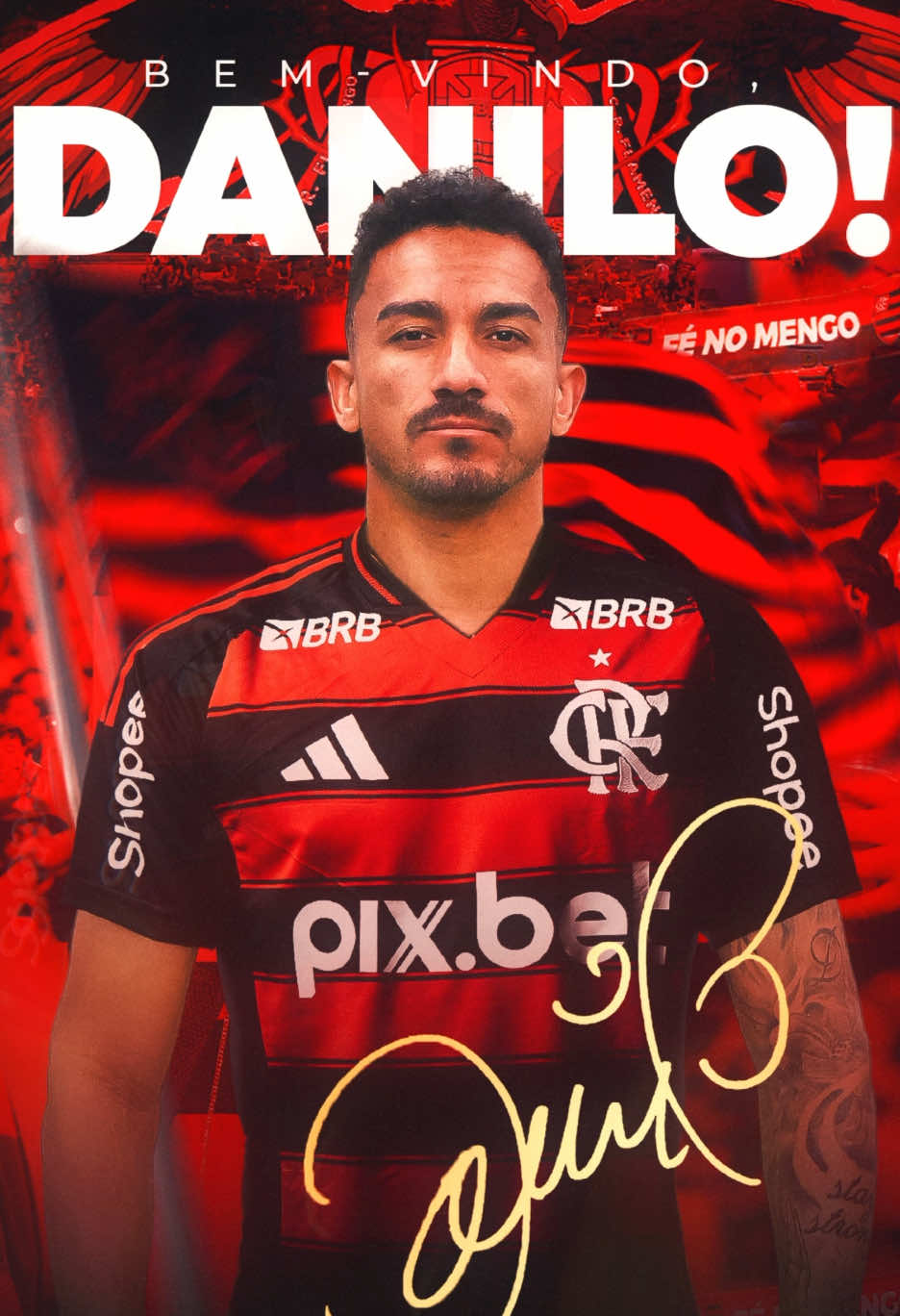 Seja bem-vindo, Danilo! Que você tenha muito sucesso com o Manto Sagrado! ❤️🖤 #DaniloÉDoMengão