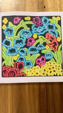 First time trying the neon light effect.  Would definitely try this again. @suisui_coloring #neonlight #blacklightcolour #colour #fyp #color #colours #colourtok #coloringbookforadults #colouringbook #colortok #coloringbook #coloring #neon #howto #bright 