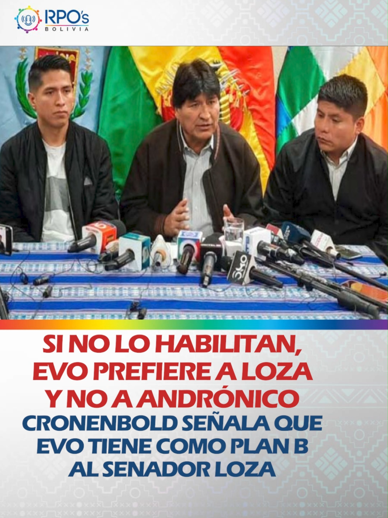 ¡SI NO LO HABILITAN, EVO PREFIERE A LOZA Y NO A ANDRÓNICO! CRONENBOLD SEÑALA QUE EVO TIENE COMO PLAN B AL SENADOR LOZA Mario Cronenbold señaló durante una entrevista que Evo Morales, en caso de no ser habilitado como candidato, prefiere a Leonardo Loza en su lugar y no a Andrónico Rodríguez. #RPOsBolivia  #JuntoALosPueblos  #RumboAlBicentenario