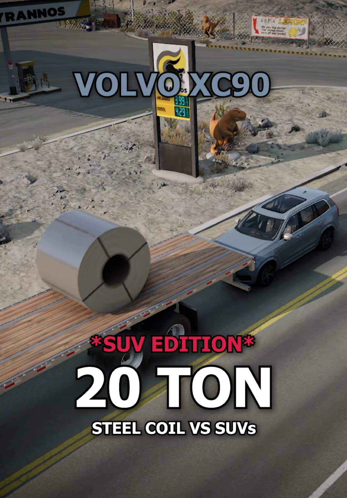 SUVs VS 20Ton Steel Coil🚙💥 #fyp #crash #viral #foryou #foryoupage #beamng #beamngdrive 