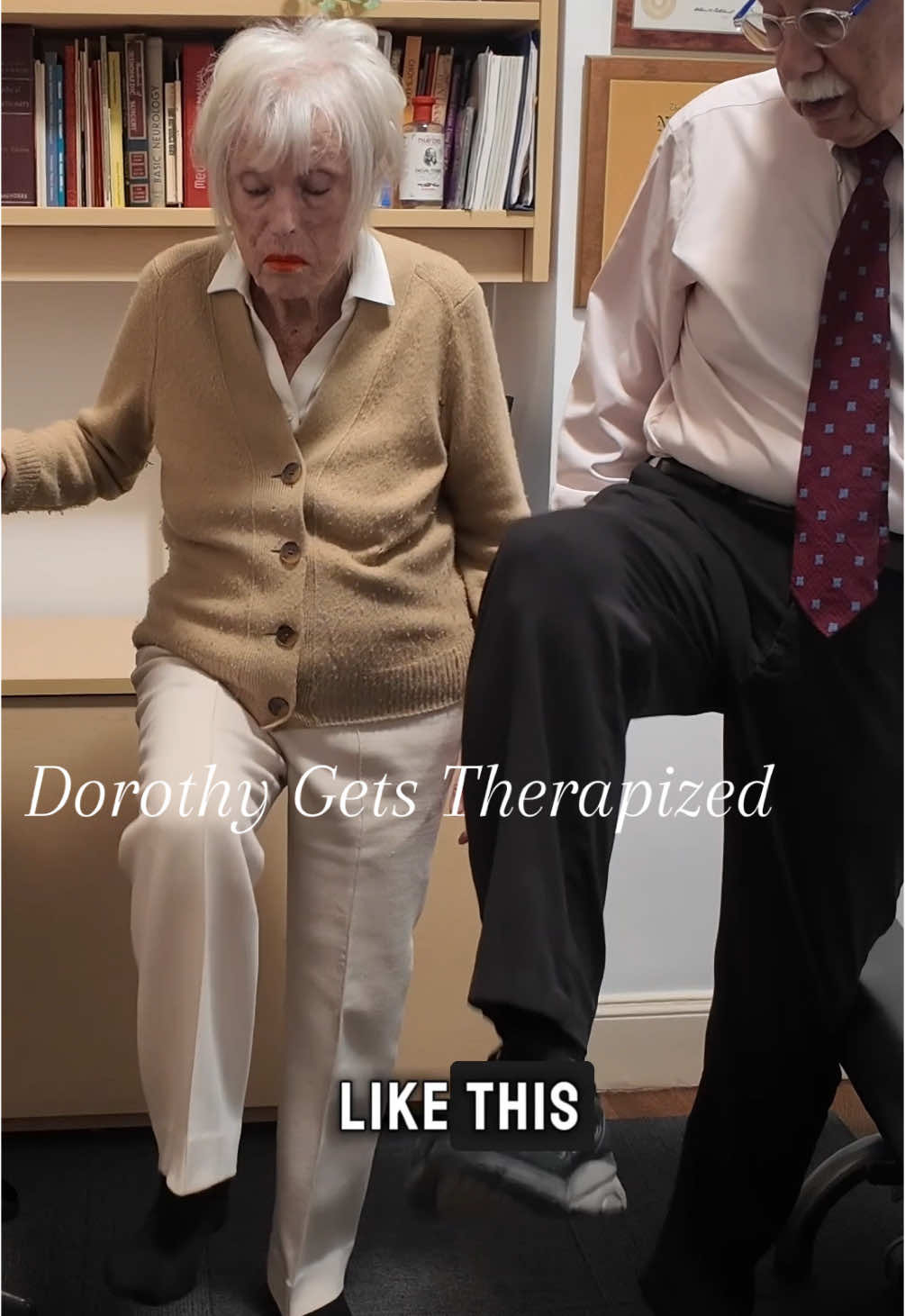 Dorothy, 99, gets an exercise routine from superstar physical therapist Glenn Goldfinger and Dr. Charmaine Geronimo. #physicaltherapy #legend #fyp