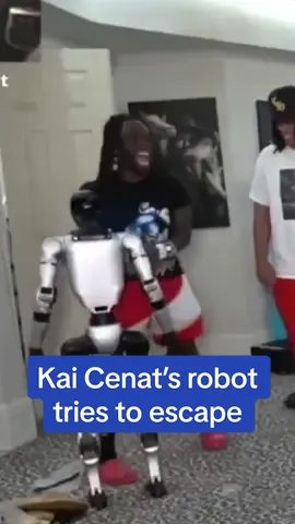 Kai Cenat’s humanoid robot tried to make a run for it after being repeatedly kicked and bullied by Kai, Agent, and Fanum.  #kaicenat #ai #robot #streamer #Tech 