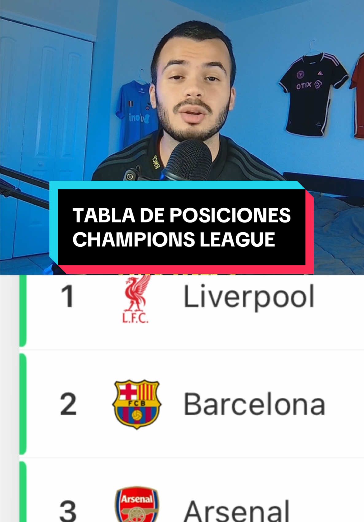 Tabla de posiciones de la Champions League🤯 #lachampions #tabladeposiciones #championsleague2025 #noticiasfutbol 