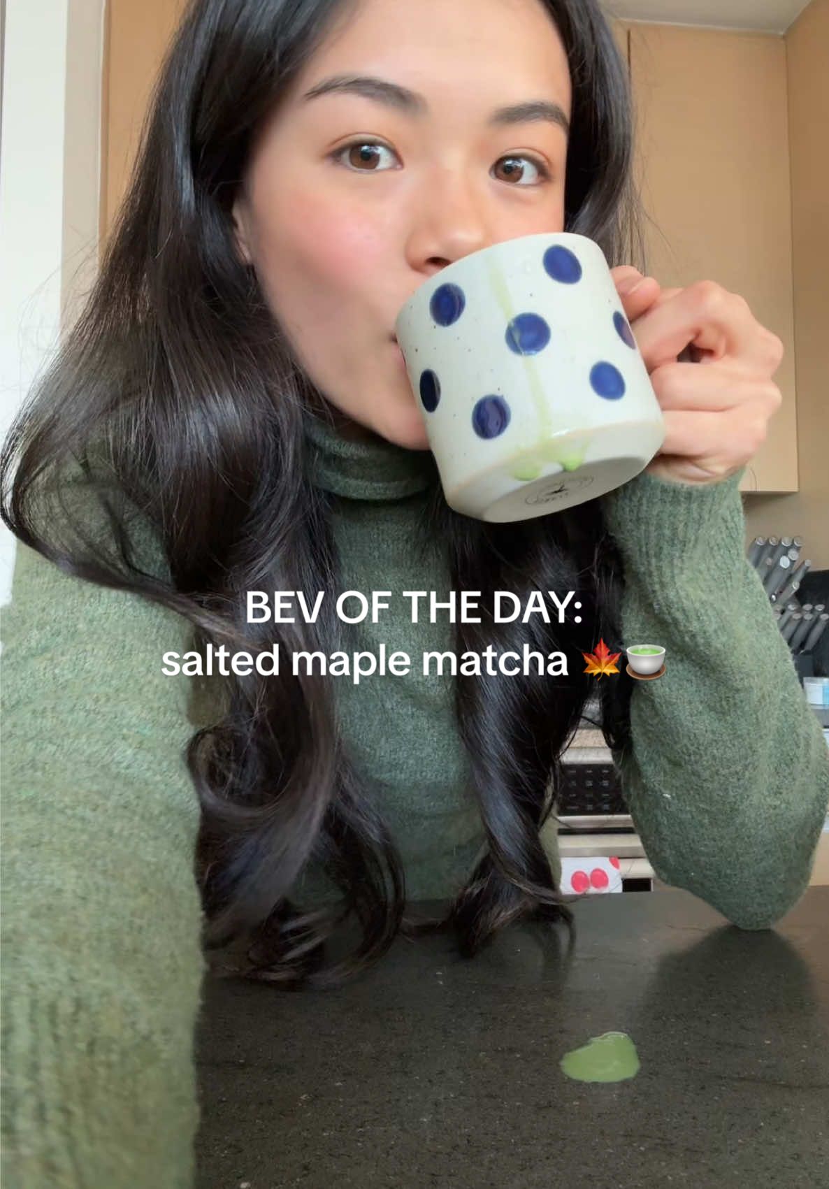 BEV OF THE DAY: salted maple matcha 🍁🍵 @nami matcha + mugs from copenhagen