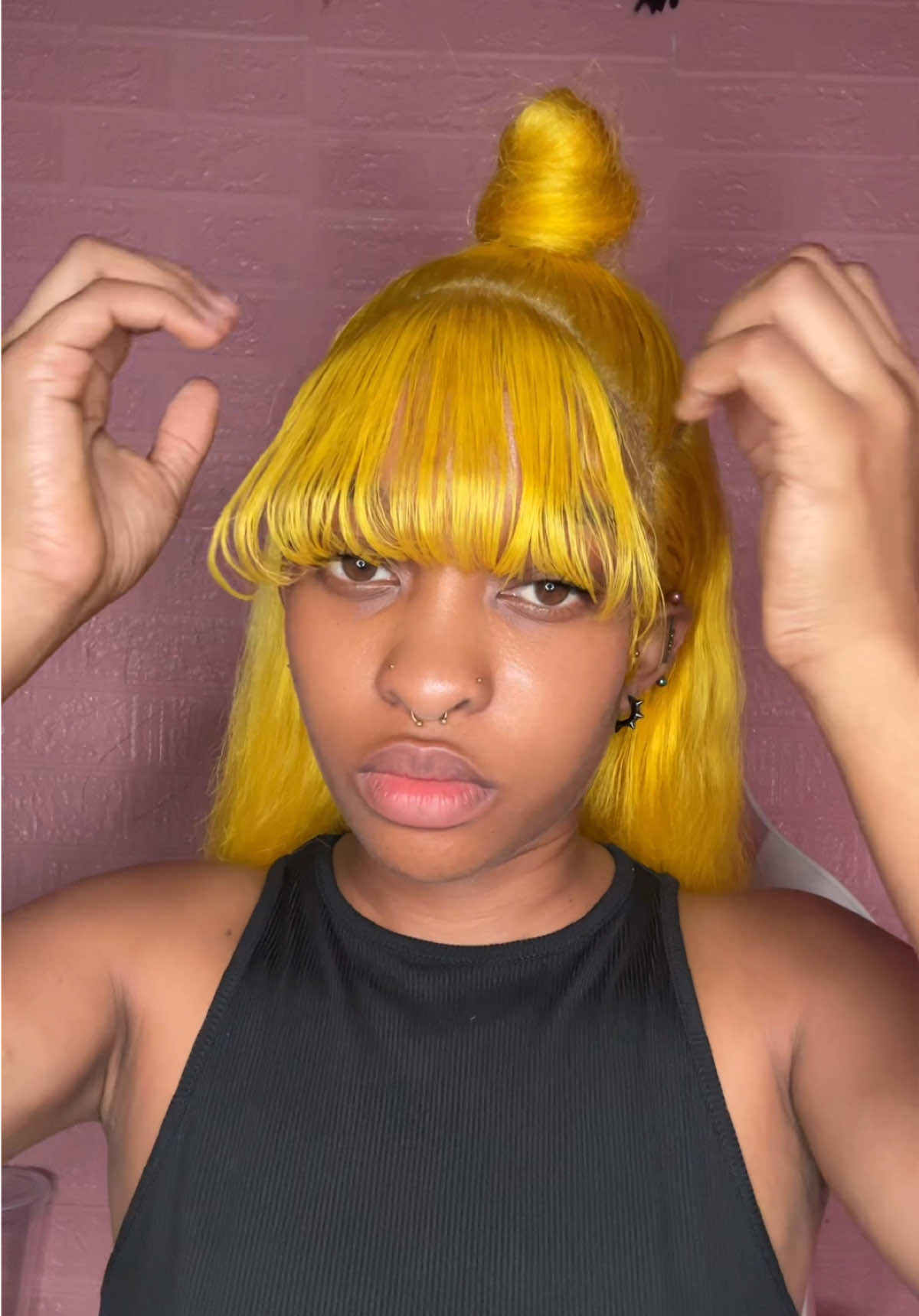 Let’s install this 32 inch blonde wig that I dyed yellow #wiginstall @XBLZL_HAIR #installvideo #installation #tutorial #wigtutorial #wiginstalltutorial #wiginstallation #wigtok #wigvideos #wiginfluencer #bussdown #bangstyles #wigstyles #bangwig #influencer #coloredwig #wigstyling #halfuphalfdown 