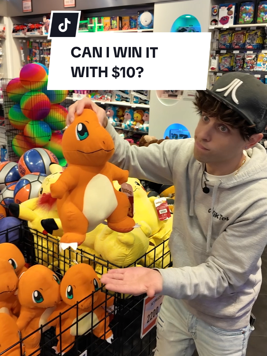 Can I Win A $20 Charmander Plush For $10 Or Less? #arcadegames #daveandbusters #pokemon #charmander #arcadehacks #foryou #foryoupage 