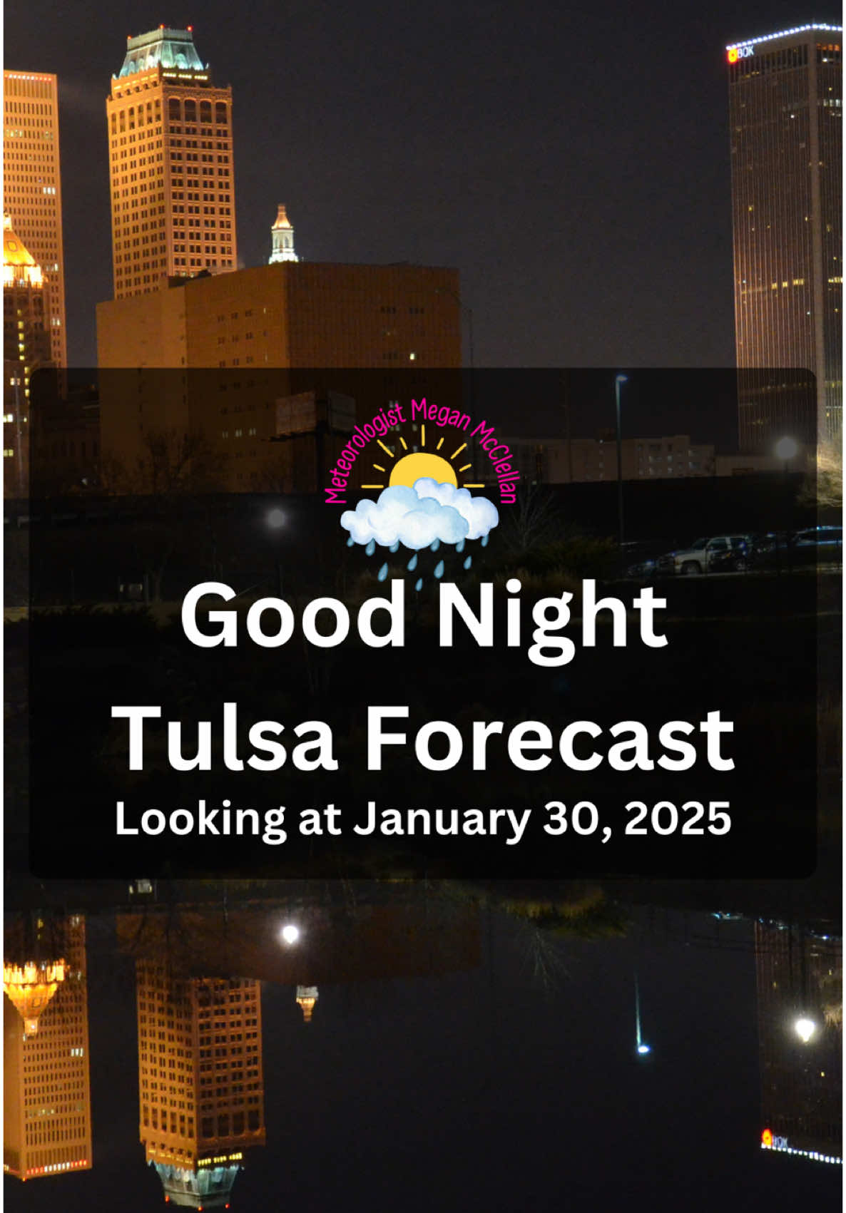 Goodnight, Tulsa! A soggy start to your Thursday! ☔ Morning temps in the upper 40s with lingering showers to kick off the day. But don’t worry—clouds will start to clear, and we’ll warm up nicely to around 60° by the afternoon. 🌥️ If you’re heading out early, grab the rain gear! But by the evening, you might just need the sunglasses. 😎 #TulsaWeather #TulsaForecast #GoodnightTulsa #TulsaOK #TulsaLife #TulsaMeteorologist #WomenInSTEM #WomenOfWx #MeteorologistLife #MeteorologistMom Tulsa weather, Tulsa forecast, goodnight Tulsa, Tulsa OK, Tulsa Oklahoma, Tulsa life, Tulsa meteorologist, meteorologist, women in STEM, women of wx, meteorologist life, meteorologist mom.