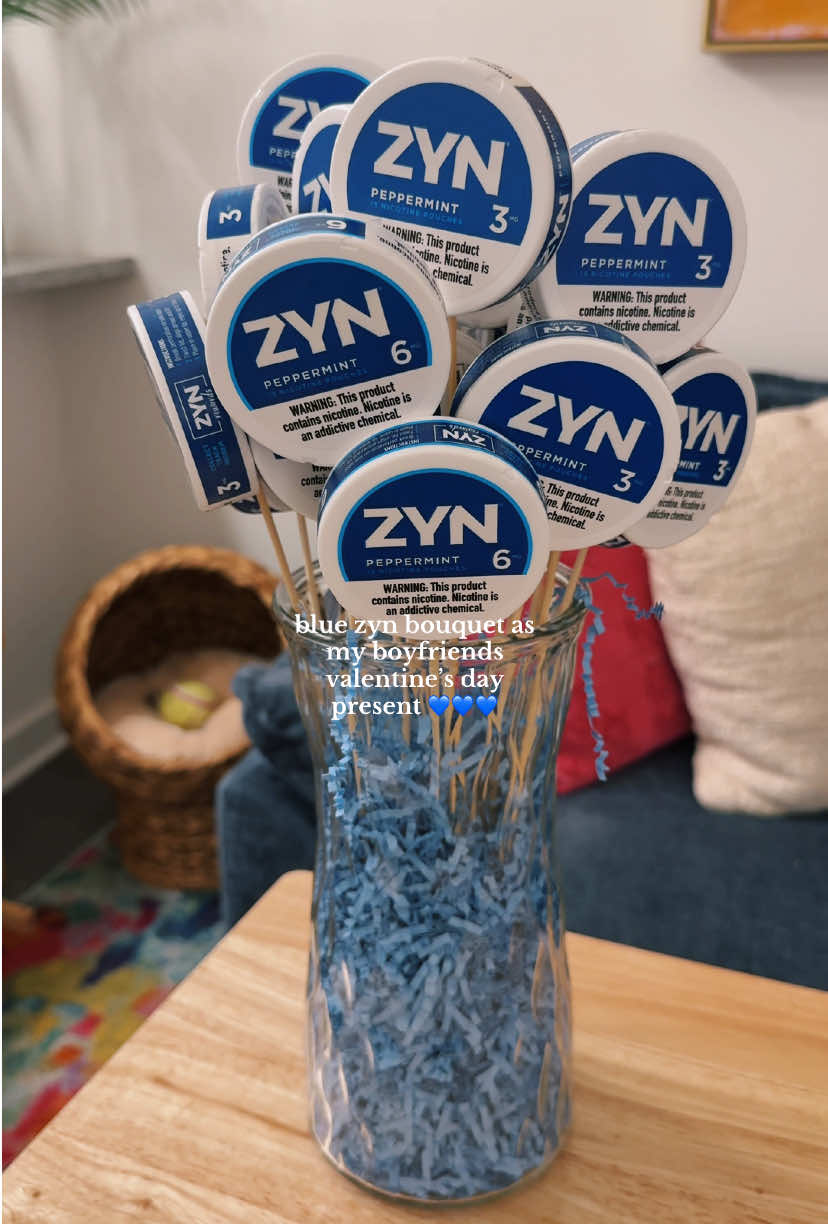 valentines zyn bouquet for him🤍💙  #zynbouquet #giftsforhim #ValentinesDay #valentinesdaygift #valentinesforhim #zyn 