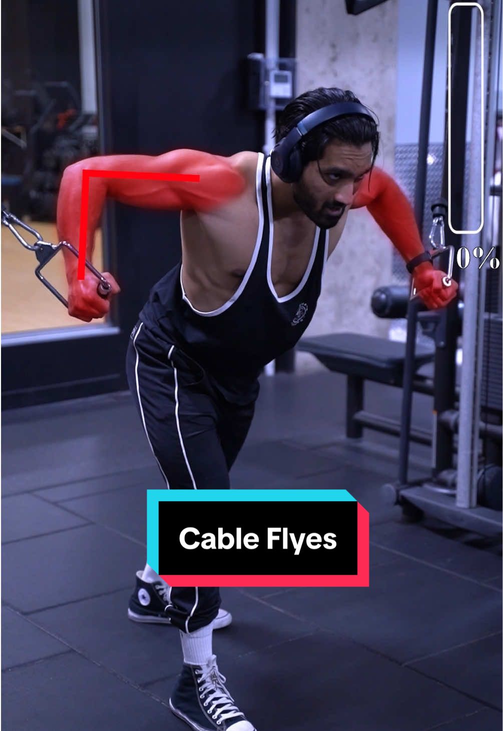 Carve your Body with Cable Flyes ⚠️ . Here are the 4 main form tips you want to be aware of when performing Cable Flyes: High-to-Low Edition. ⚠️ Form Tip #1: Instead of Having your Wrists Behind, make sure to Curl your Wrists Slightly Forward so you’re stabilized at the wrist position. ✅ Form Tip #2: Instead of Having your Elbows Tucked In, bring your Elbows Under the Cable, like you’re performing a Full Body Dip motion. ✅ Form Tip #3: Make Sure to take a Full Step in Front of You and Bend your Knees so you’re stabilized through the Floor. ✅ Form Tip #4: Lastly, instead of Having your Elbows Bent Throughout the Motion, make sure to Straighten your Arms Down and Protract your Shoulders Forward (Pulling your Shoulders in the Front with a 95% Lockout.) Save this for next time you train Your Chest.  Keep crushing it saiyans . #chest #flyes #pecs
