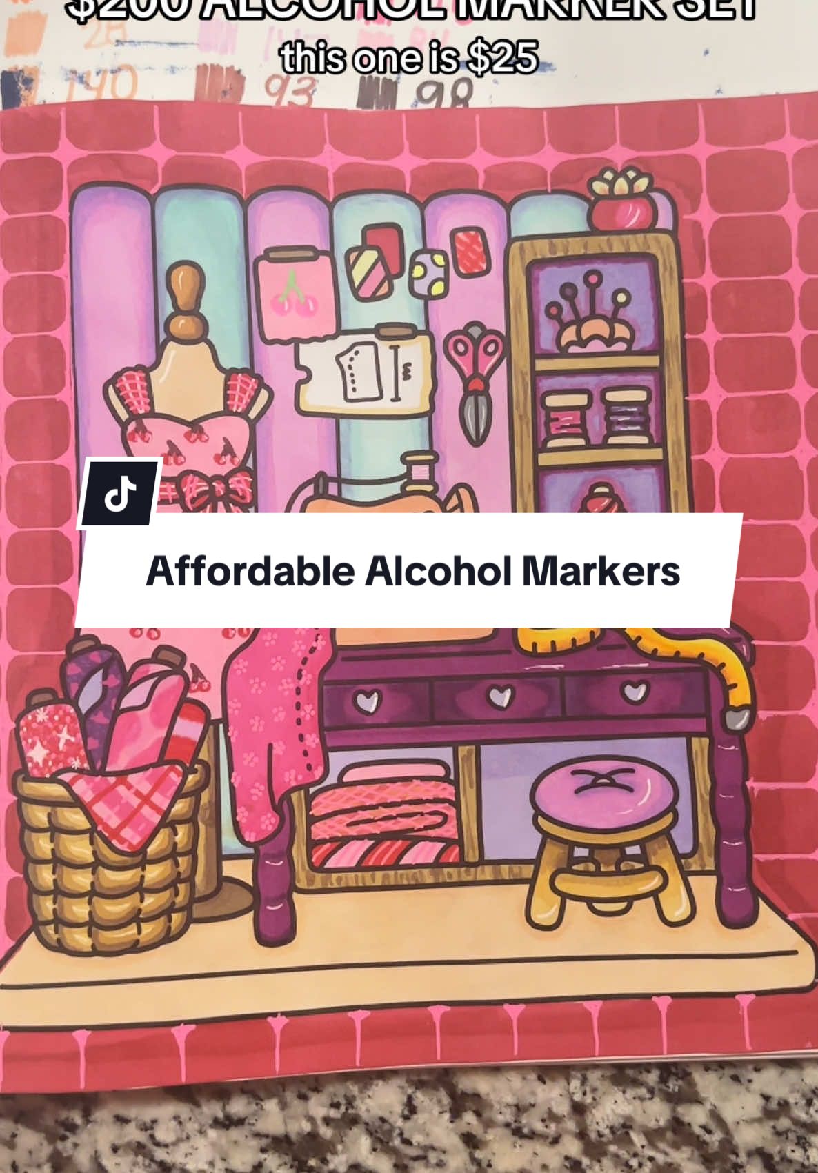 This affordable set performs better than I expected 🖼️ #coloring #coloringbookforadults #markerset #alcoholmarkers #colortok #tiktokshopfinds #TikTokShopLoveAtFirstFind 