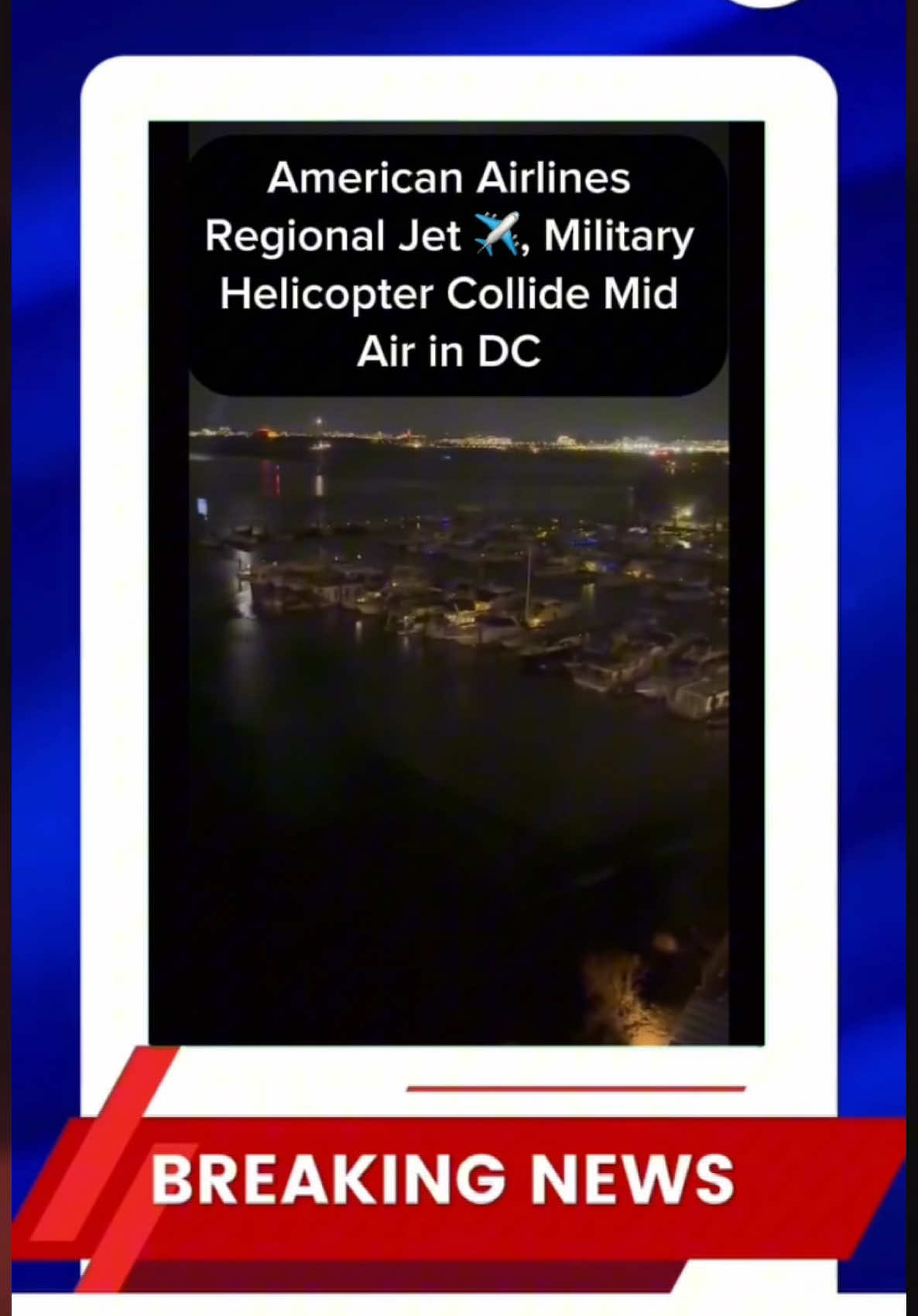 Breaking news 🗞️ 🚨  American Airlines Regional Jet 7, Military Helicopter Collide Mid Air in DC #news #usa #dc #washington #airliner #crash #military #newyork #newyorkcity 