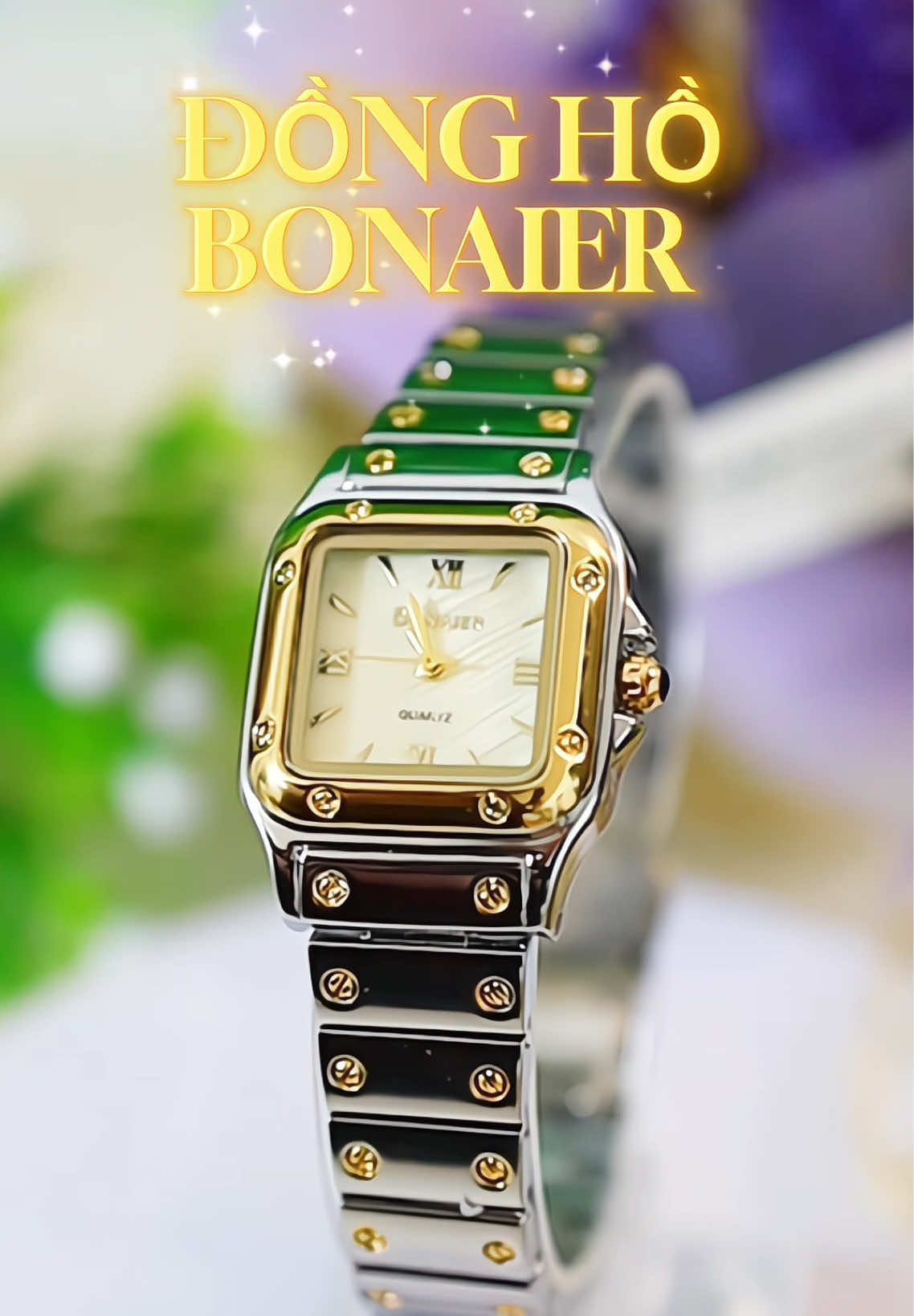 Đồng hồ Bonaier với thiết kế mặt vuông độc lạ, dây thép không gỉ 316L, kiểu dáng nữ tính, thanh lịch. Đeo lên tôn tay, tôn da vô cùng.  Sản phẩm được tặng kèm lắc bạc, hộp đựng xịn xò có thể mang làm quà tặng !  #donghoxinh #donghonu #donghothoitrang #donghothoitrangnu #bonaier #bonaierwatch #phukienxinhyeu 