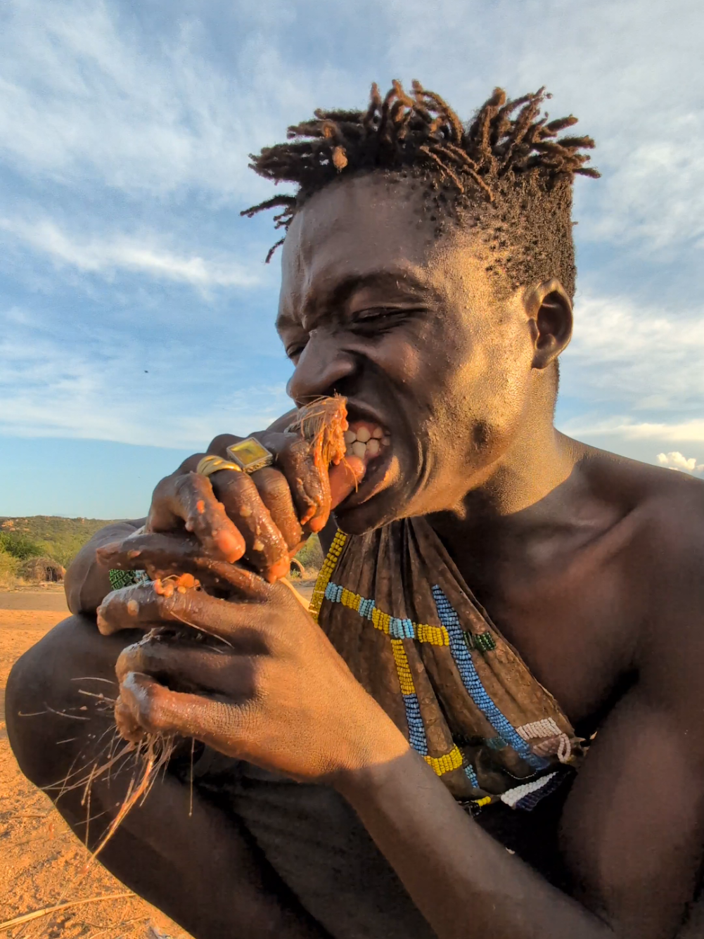 boar 🐗 is one of favorite food hadzabe bushmen eats for survival middle of nowhere #village #hadzabetribe #uktiktok #usa🇺🇸 #FoodLover #africa 