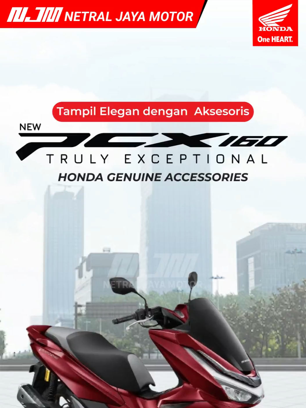 New Honda PCX 160 kini tampil lebih memukau dengan sentuhan aksesoris resmi, memberikan kesan mewah dan keren! ✨ Desain elegan berpadu dengan berbagai aksen premium, menjadikannya pilihan sempurna untuk Brosis yang ingin tampil beda dan Siap jadi pusat perhatian di setiap perjalanan! --------------------------------------------------- Info Penjualan, servis dan promo?? Yuk follow sosial media kami lainnya! * IG Official : @netral_jaya_motor * IG Parts Honda : @hondagenuineparts.njm * Facebook : Netral Jaya Motor * TikTok : Netral Jaya Motor * YouTube : Netral Jaya Motor Official * Whatsapp : 0811-1255-5100 * Website : netraljayamotor.com * Tokopedia : Honda Genuine Parts1 * Shopee : Netral Jaya Motor --------------------------------------------------- Kita hadir di kotamu: 📍Netral Jaya Motor BANJAR (Jl. Letjend Soewarto No 48) 📍Netral Jaya Motor TASIKMALAYA (Jl. R.E. Martadinata 256 A) 📍Netral Jaya Motor PANGANDARAN (JL. Raya Banjar No 300) 📍Netral Jaya Motor BANDUNG (Jl.Pasir Kaliki no.100 Bandung) 📍Netral Jaya Motor SIDAREJA (Jalan Jenderal Sudirman No.155) #Honda #MotorHonda #NetralJayaMotor #Salamsatuhati #fyp #oneheart #HondaGenuineAccessories #HondaGenuinerPart #AccessoriesPCX160 #hondapcx160 