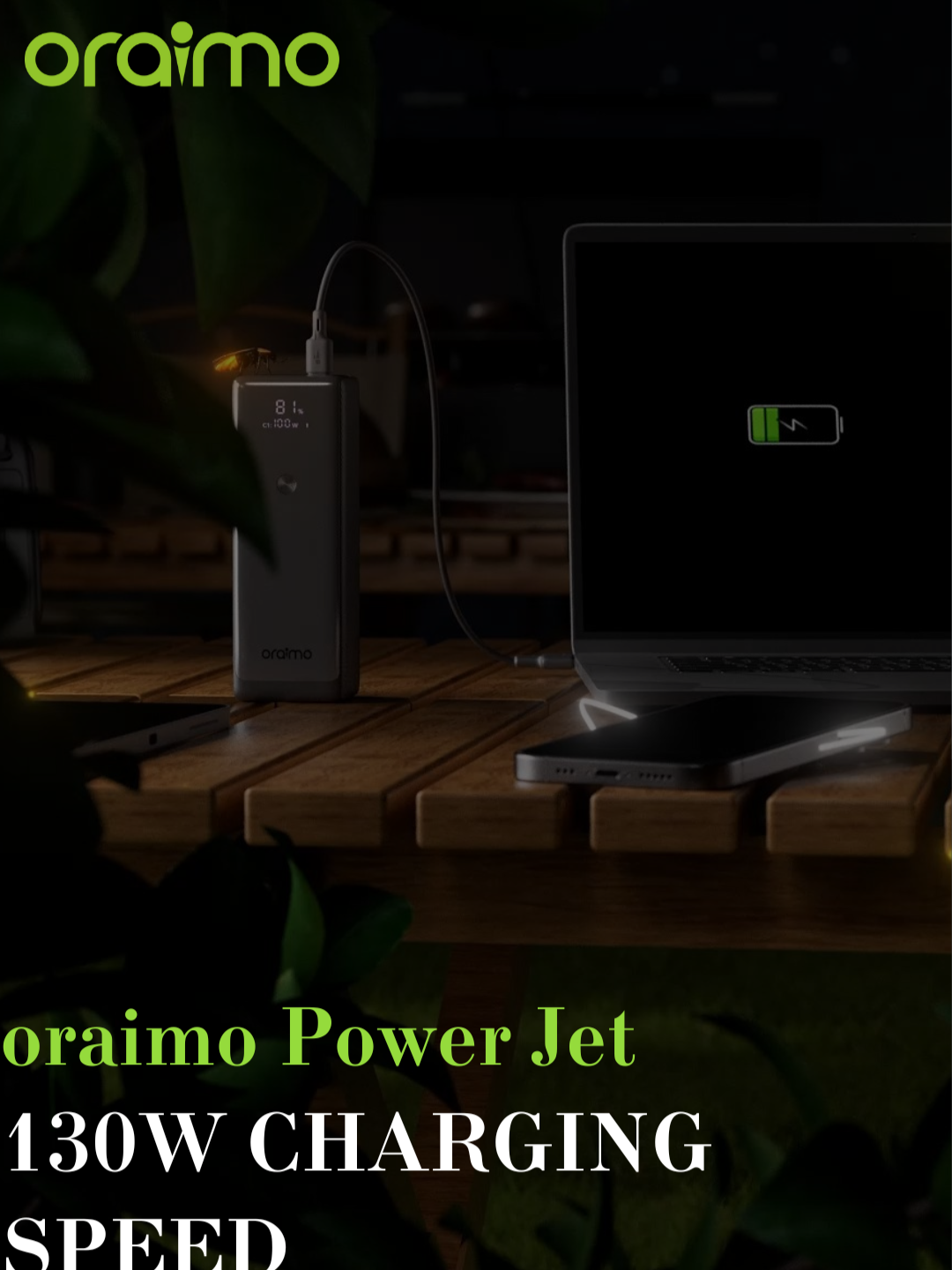 🚀 130W charging speed that won’t slow you down! Boost your laptop, phone, and more—all at the same time. Plus, it fully recharges in just 1.5 hours.  Power that moves with you! 🔋⚡  Order Link In Bio💚 #oraimo #oraimoexploring #oraimoPowerJet #SpeedMatters