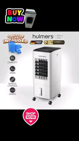 Hulmers - Air Cooler 6L Portable Aircond Touch Panel Control Remote Control (HM-102Y) #fan #fypageシ #tiktokviral #fypviralシ 