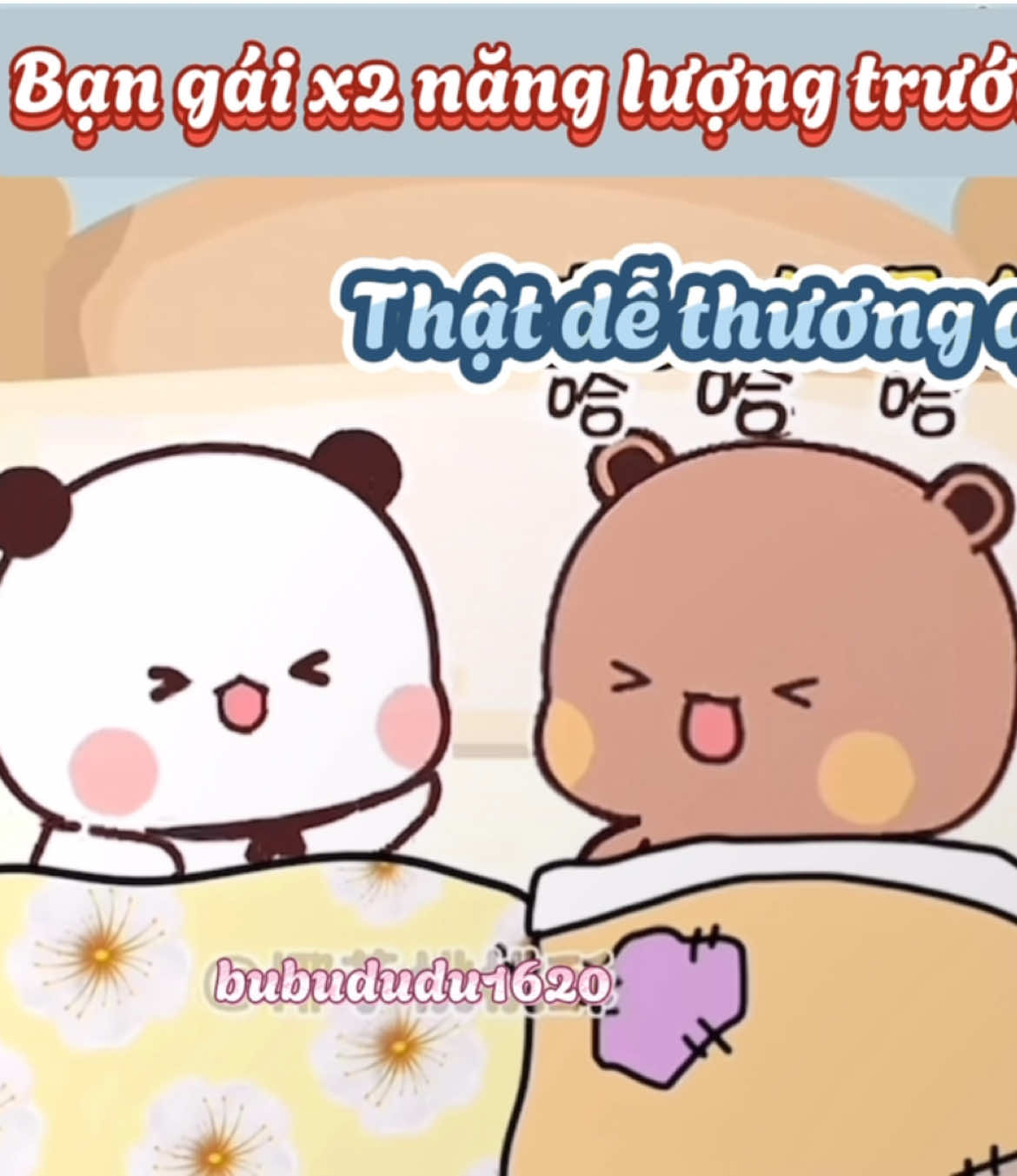 Bạn gái x2 năng lượng trước khi ngủ 😍 #bubududu #一二布布 #lovely #couple #xh #fyb 