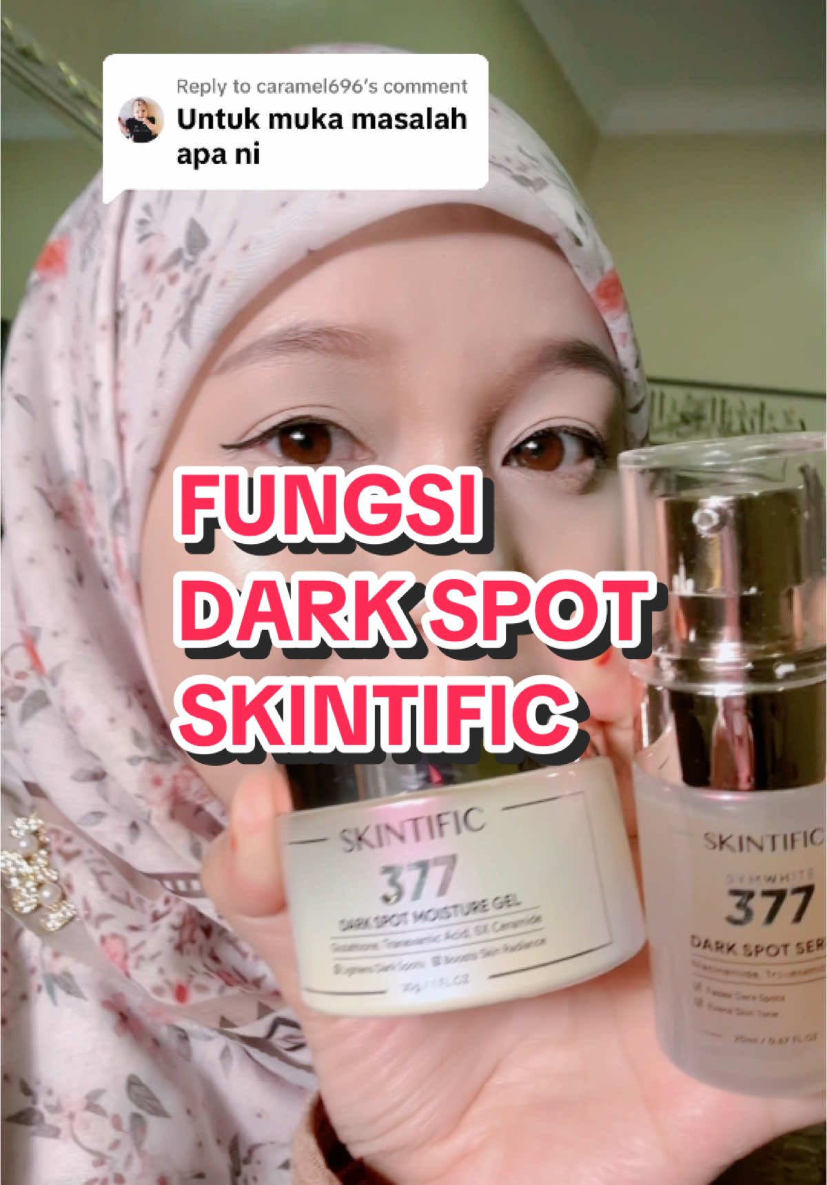 Replying to @caramel696 .fungsi skintific dark spot moisturiser dan dark spot serum ya☺️ #skintificdarkspot #darkspot #bintikhitam #skincareroutine #skintificmy #fyp 