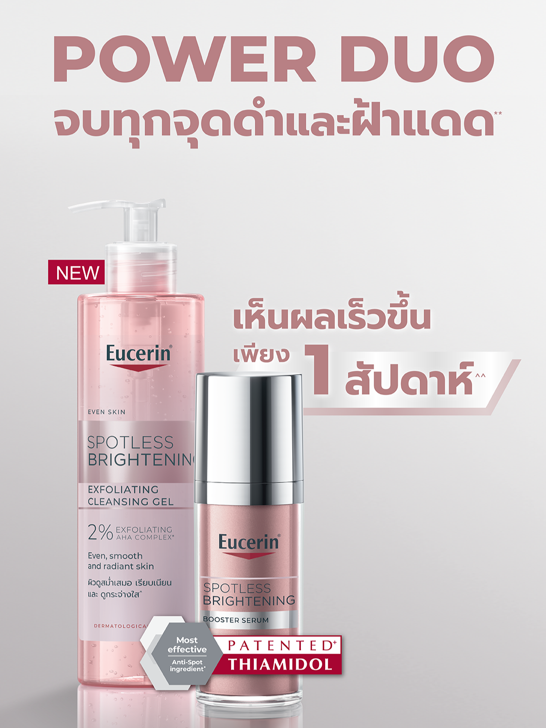 NEW! คู่จบทุกจุดดำและฝ้าแดด เห็นผลเร็วขึ้นเพียง 1 สัปดาห์ ​ #EucerinThailand #ฝ้า #รอยดำ