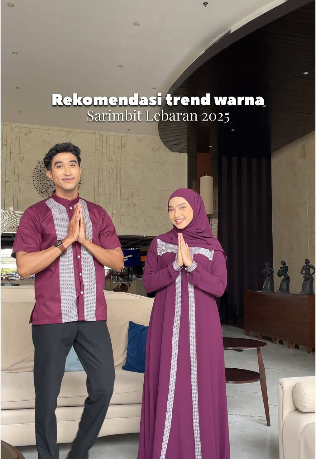 Bakalan jadi warna favorit di lebaran 2025, nih🥰✨ #rekomendasisarimbit #sarimbit2025 #lebaran2025 #coupledress 