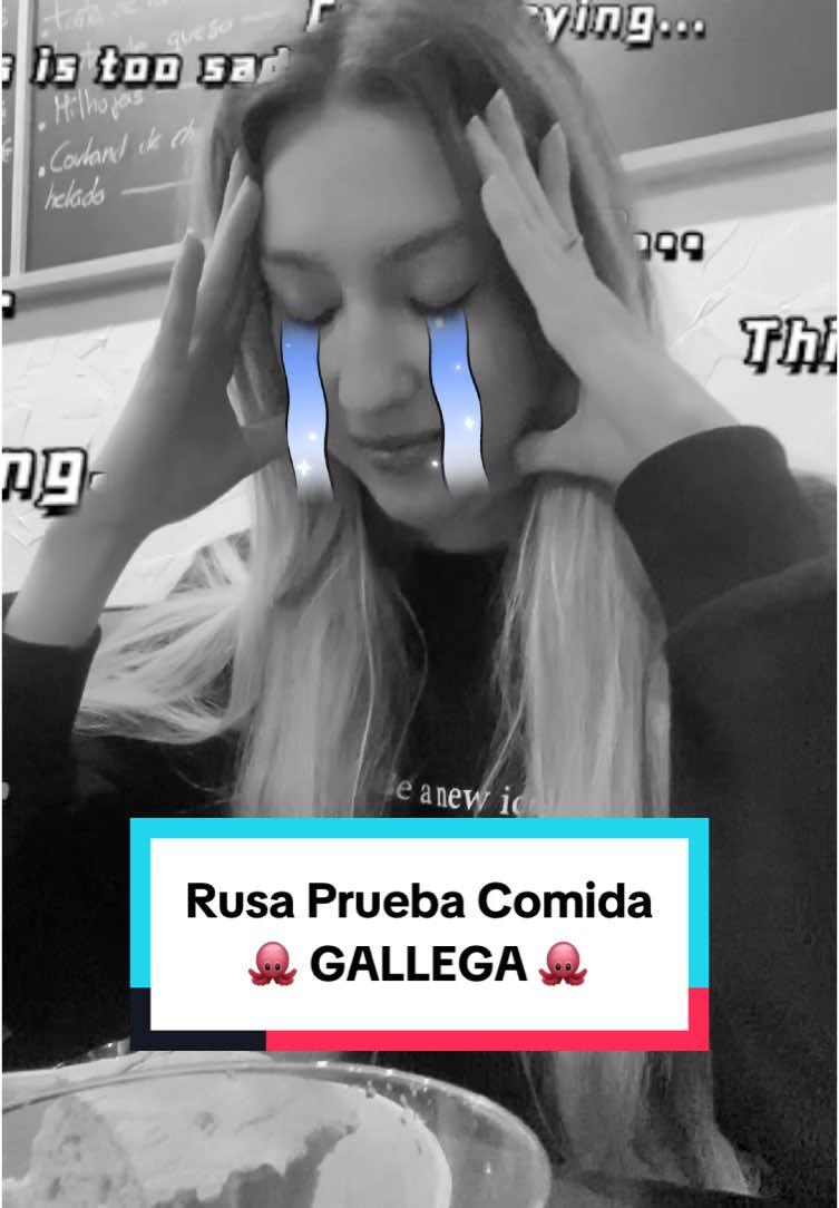 Probando comida gallega por primera vez en mi vida 🥹 #galicia #españa #coruña #acoruña #rusaenespaña #comida 