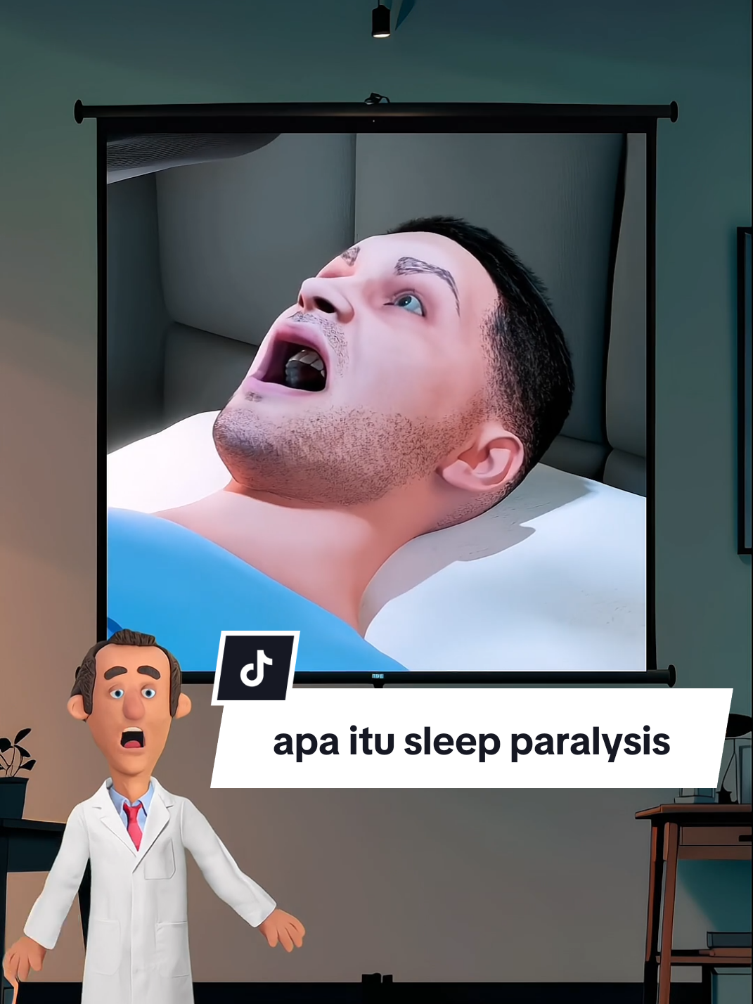 Sleep paralysis atau kelumpuhan tidur adalah kondisi di mana seseorang sadar tetapi tidak bisa bergerak atau berbicara saat tertidur atau baru bangun. Hal ini terjadi ketika tubuh masih dalam fase tidur REM, tetapi otak sudah terbangun, menyebabkan kelumpuhan sementara. Sleep paralysis sering disertai sensasi tekanan di dada, kesulitan bernapas, serta halusinasi menyeramkan, seperti melihat bayangan atau mendengar suara aneh. Meskipun menakutkan, kondisi ini tidak berbahaya dan biasanya berlangsung hanya beberapa detik hingga beberapa menit. #funfacts #infokesehatan #fyp #viral_video 