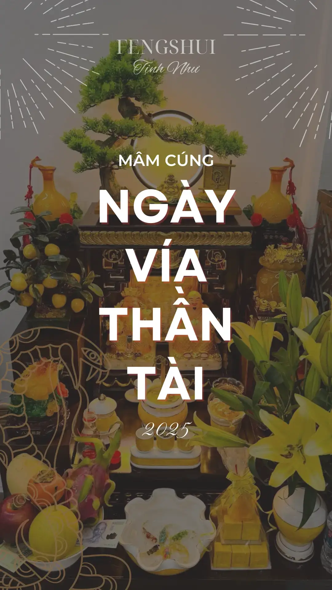 Gợi ý mâm cúng ngày Vía Thần Tài mùng 10. Các món đồ lễ vừa đơn giản, dễ chuẩn bị, lại mang nhiều ý nghĩa về phong thủy, tâm linh, bày biện trên ban thờ Thần Tài - Thổ Địa cực tốt, thu hút may mắn, tài lộc. #ti̇ktok #LearnOnTikTok #fyp #canchinh #bantho #fengshui #phongthuy #phongthuytamlinh #phongthuycaivan #LearnOnTikTok #trending #canchinhbanthothantaithodia #baihoccuocsong #vietnam #tet2025 #tet #banthodep #kinhdoanh #viathantai #ngayviathantai 