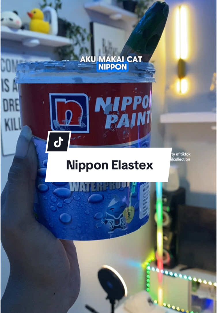 Nippon elastex  KODE WARNA : N 3110P GRANITE GRAY #cattembok #catnipponpaint #catnippon #dekorasikamar #kamarestetik #catwaterproof #fyp 