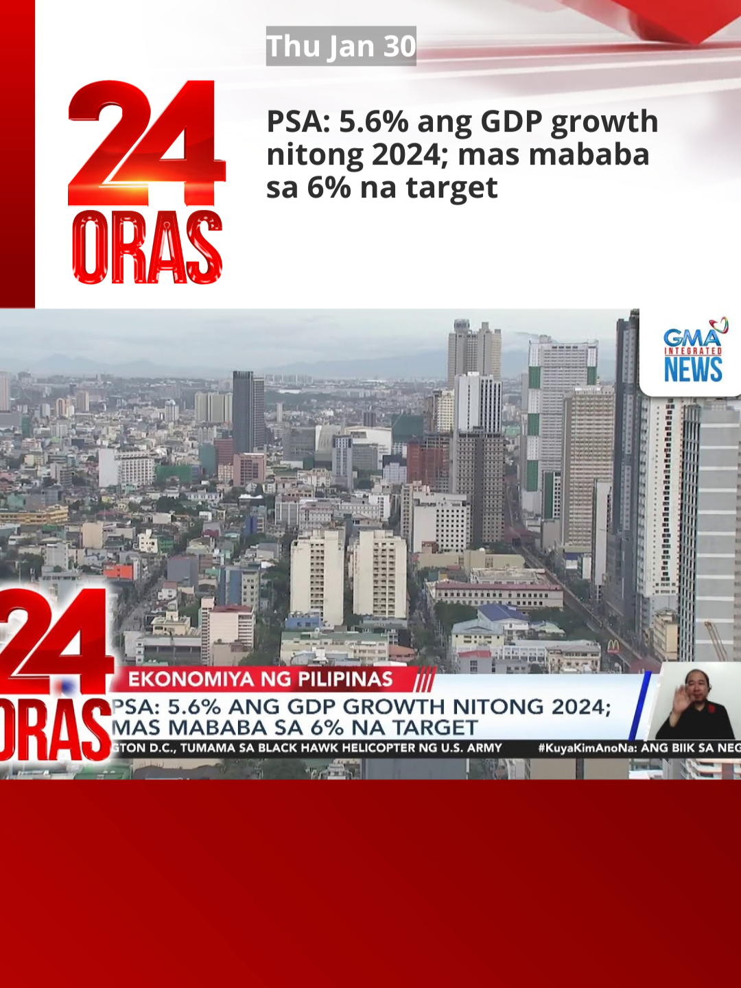 Lumago sa 5.6% ang ekonomiya ng bansa nitong 2024, pero kapos ‘yan sa target ng gobyerno. Ang sabi ng isang ekonomista, nangangahulugan itong mas maraming Pilipino ang nagugutom. | 24 Oras #BreakingNewsPH #GMAIntegratedNews #24Oras