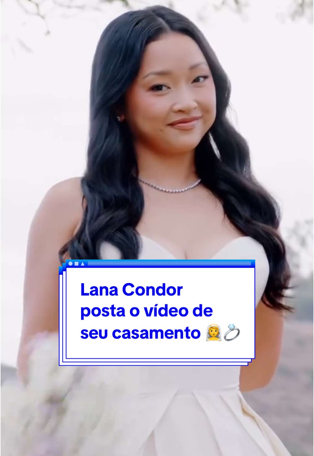 Lana Condor casou e postou o vídeo do casamento que foi um conto de fadas... Mas nós, brasileiros, só conseguimos comentar: 'MAS E O PETER KAVINSKY, LANA?' 😩😂 A gente nunca vai superar o primeiro amor fictício da atriz! 💔👑