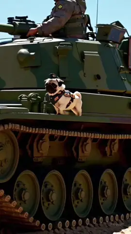 Pug on a Tank – Ready to Roll! 🚀🐾🪖 #pug #pugs #dog #tank #military #ai #cute 