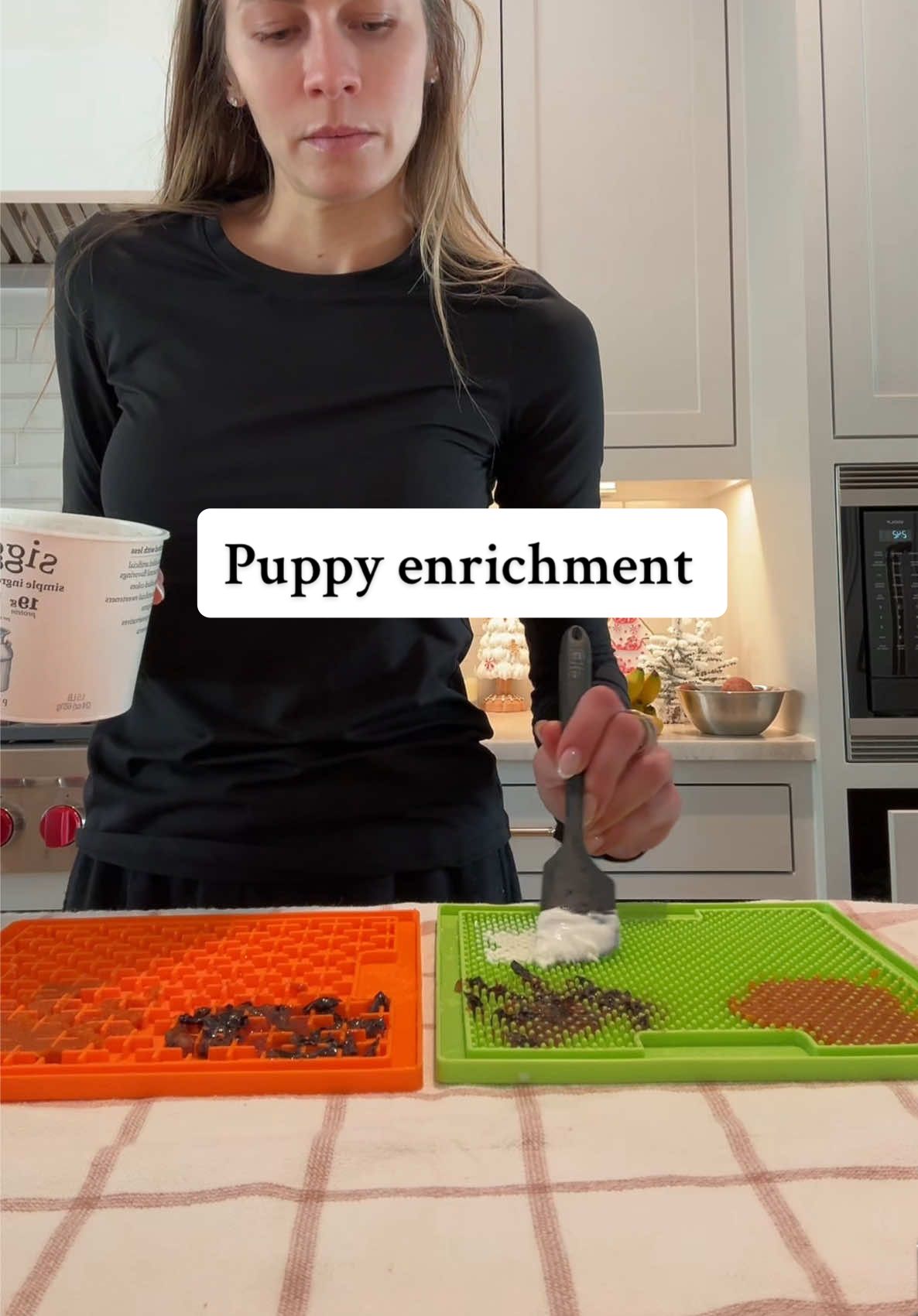 Freezer puppy enrichment lick mats for Moose #puppyenrichment #lickmat #lickmatrecipe #puppytiktok #puppyprep #newpuppy 