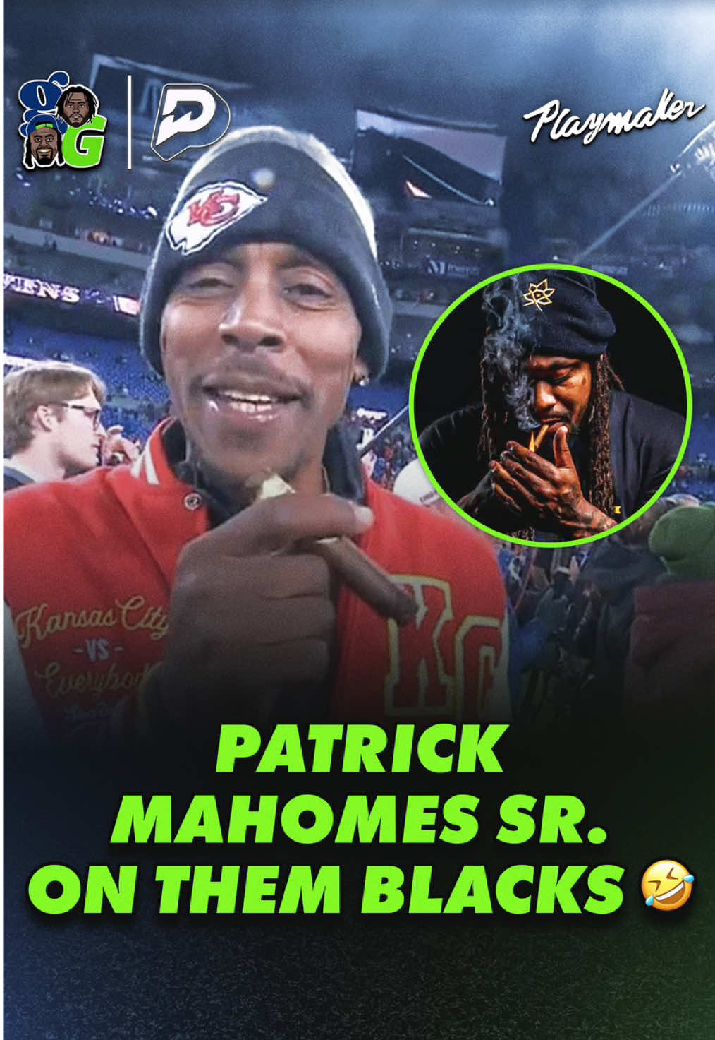 Mahomes daddy on them blacks 😂💀 #patrickmahomes #kansascitychiefs #marshawnlynch 