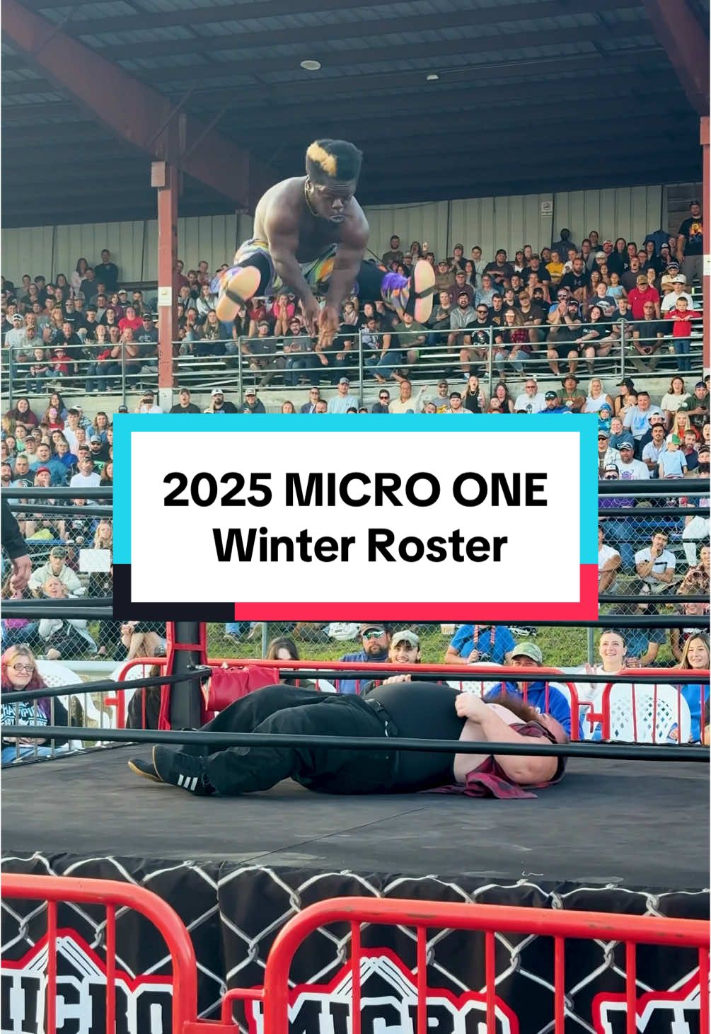 Your 2025 MICRO ONE Winter Roster [below] #prowrestling Lil’ Show Disco Dom                    Zach Presley            Chief Littlefoot          Mr. Nice Guy              The Lumberjack  Rufio Carolina Reaper      BeeBop                       JMazing                         Micro Jackson Andrew the Giant #microwrestling #foryoupage 