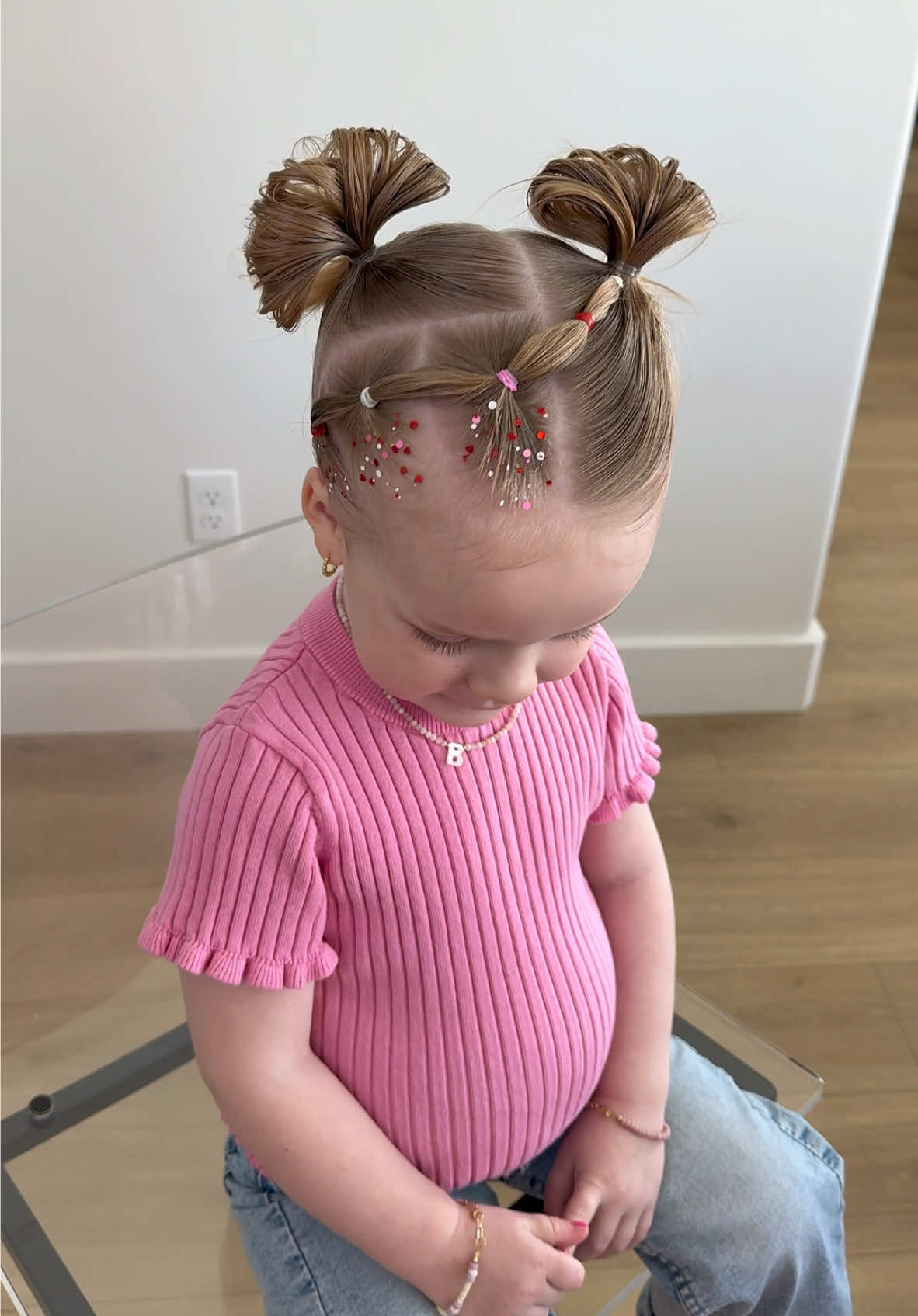 I loved this one!!! #toddlerhair #easytoddlerhair #toddlerhairstyles #toddlerhairideas  #hearthairstyle #valentineshairstyle  #hairstylesforshorthair #toddlerbraids #glitterhair #glittergel #bubblebraids #pigtailbuns #spacebuns #pigtails #hairideas #hairstyle #hairinspo #hair #viralhair #hairtutorial #toddlerhairtutorial #shorthairideas #kidshairstyles #kidshair #girlshairstyle #girlmom #toddler @Salee Hair @T is for Tame @Fairy Tales Hair Care 