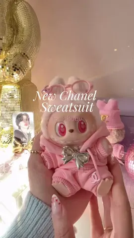 Who is this diva??? Dada gets a new outfit 🥰🩷 #dada #labubu #popmart #labubuoutfit #pinklabubu 