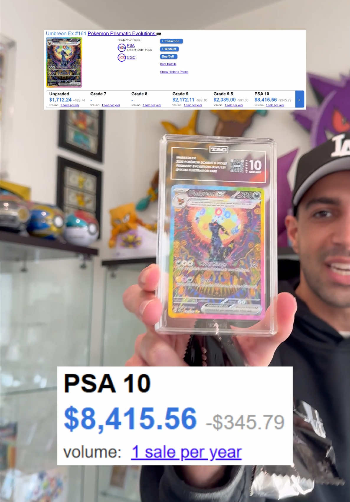 $10,000+ Grade reveal of the Prismatic Umbreon SIR - first ever graded with tag #PrismaticUmbreon #PokemonCardReveal #UmbreonCollector #PokemonTCG #GradedCards #RarePokemon #UmbreonSIR #TCGCollection #CollectorsItem #HighValuePokemon #GradingReveal