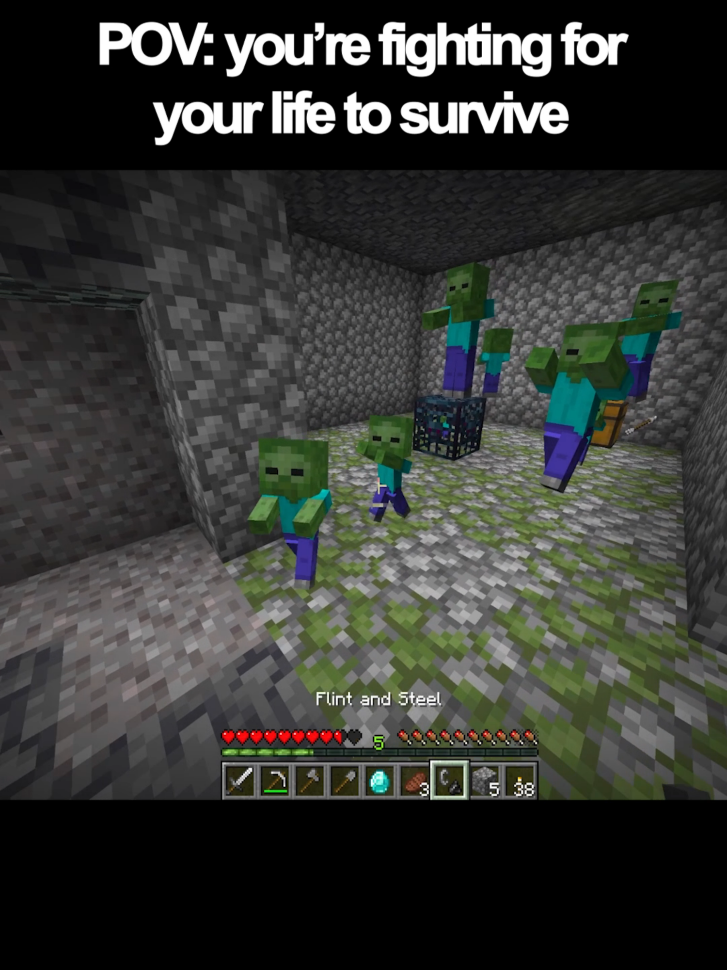 POV you're fighting for your life to survive #Minecraft #gaming #girl #vs #boy #minecraftmemes #funny #meme #fyp #midmysticx