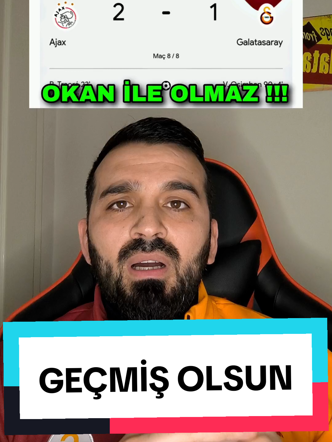 Ajax 2-1 Galatasaray. Yine Avrupa'da hüsran. #EbubekirYoğurtcu #Galatasaray #ultrAslan #Cimbom #Cimbombom #Cimbomlu #CimbomGalatasaray #GalatasaraySevgisi #Galatasaraylıyız #ultrAslan1905 #ultrAslan💛♥️ 