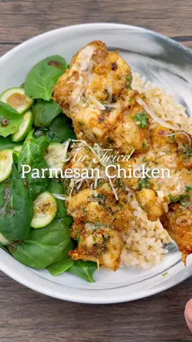 Full recipe is here Parmesan Chicken Skewers  These Parmesan Chicken Skewers are tender, garlicky, and packed with flavor! Perfectly air-fried and brushed with garlic butter, they’re great for dinner or a weekend feast! Ingredients (Serves 4) For the Chicken Skewers: 	•	1.5 lbs chicken breast, cut into cubes 	•	1/2 tbsp chicken seasoning 	•	1/2 tbsp Cajun seasoning 	•	1/2 tbsp garlic powder 	•	1/4 cup Parmesan cheese 	•	1 tbsp olive oil For the Garlic Butter Mix: 	•	2 tbsp butter 	•	1/2 tbsp garlic, minced 	•	1 tbsp parsley, chopped 	•	1/4 tsp black pepper 	•	1/4 tsp garlic salt For Serving: 	•	Cooked rice 	•	Salad mix Instructions 1.	Prepare the Chicken: In a bowl, toss the chicken cubes with chicken seasoning, Cajun seasoning, garlic powder, Parmesan cheese, and olive oil. Thread the seasoned chicken onto skewers. 2.	Air Fry the Chicken: Preheat the air fryer to 400°F. Place the skewers in the air fryer and cook for 10 minutes on one side. 3.	Make the Garlic Butter Mix: While the chicken is cooking, melt the butter and mix it with minced garlic, parsley, black pepper, and garlic salt. 4.	Brush with Garlic Butter: After 10 minutes, flip the skewers, brush both sides generously with the garlic butter mix, and cook for another 10 minutes. 5.	Serve: Plate the skewers with cooked rice and a fresh salad mix. Enjoy the irresistible garlic-Parmesan goodness! ✨ Easy, delicious, and sure to impress! Perfect for weeknight dinners or meal prep. ✨ #parmesanchickenskewers #garlicbutterchicken #EasyRecipes #airfryerrecipes #chickenlovers #homemadegoodness #quickmeals #DinnerIdeas #Foodie #foodies #chicagofoodies #foodblog #foodblogger #foodbloggers #chicagofoodblogger #foodphotography #foodphoto #foodporn #homecooking #fooddiary #foodoftheday 