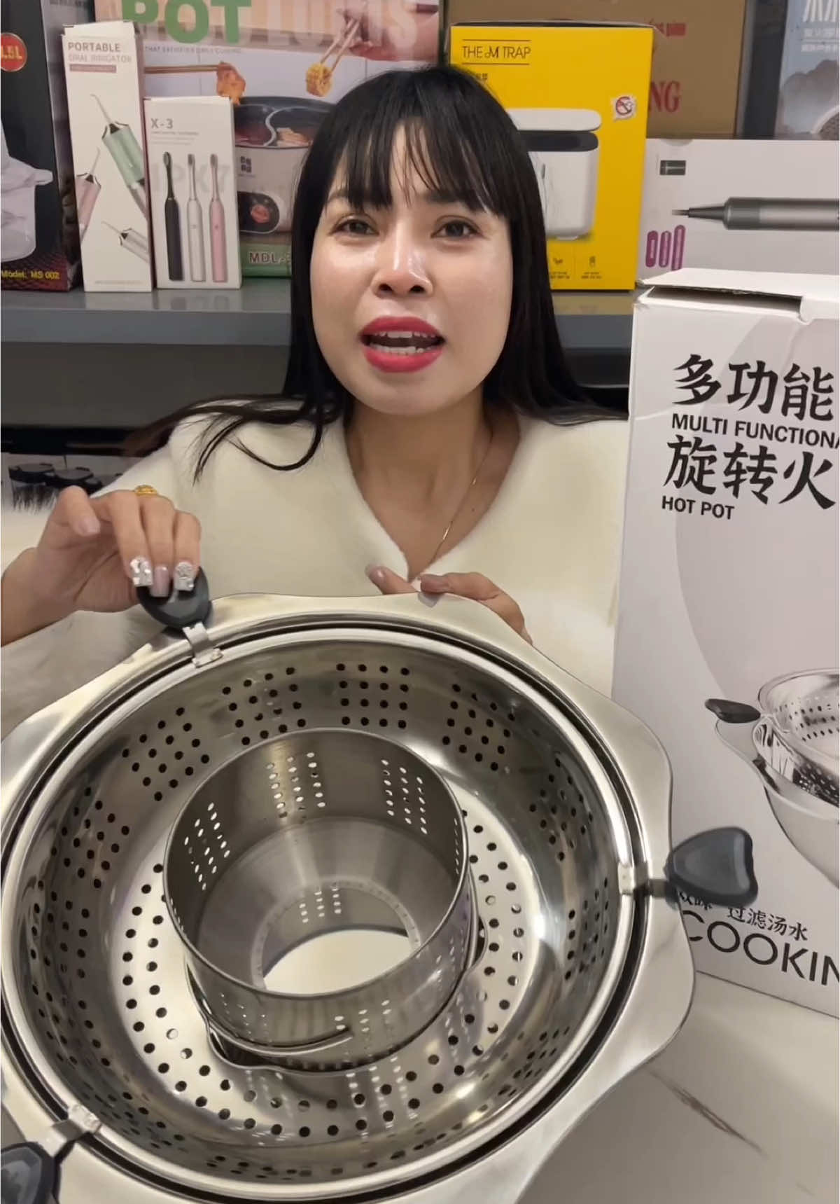 Nồi lẩu xoay đa năng 2 tầng #noilauxoay #noilau #noilaudanang #xuhuong #hahienhoa1 