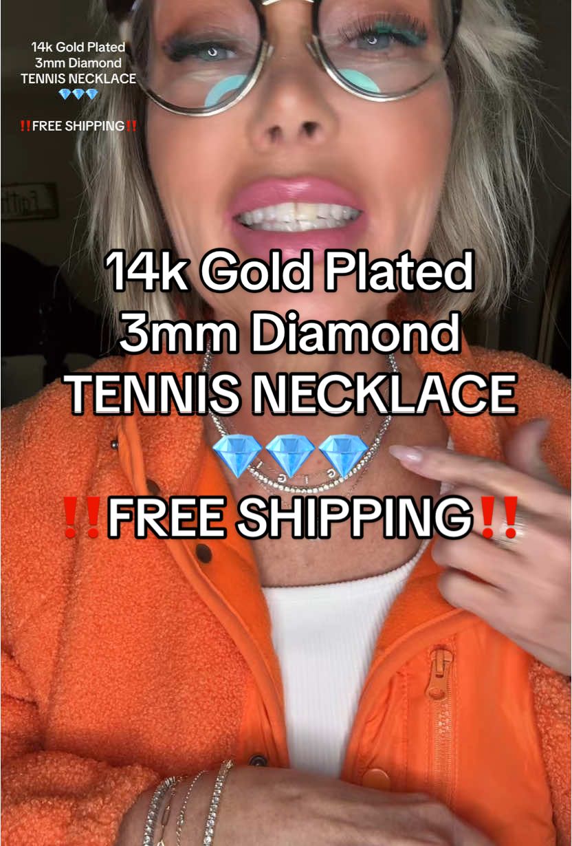 ‼️ FREE SHIPPING ‼️ 14k Gold Plated 3mm Diamond TENNIS NECKLACE!!! This is the necklace I get the MOST COMPLIMENTS on!! Comes in gold or white gold. 15