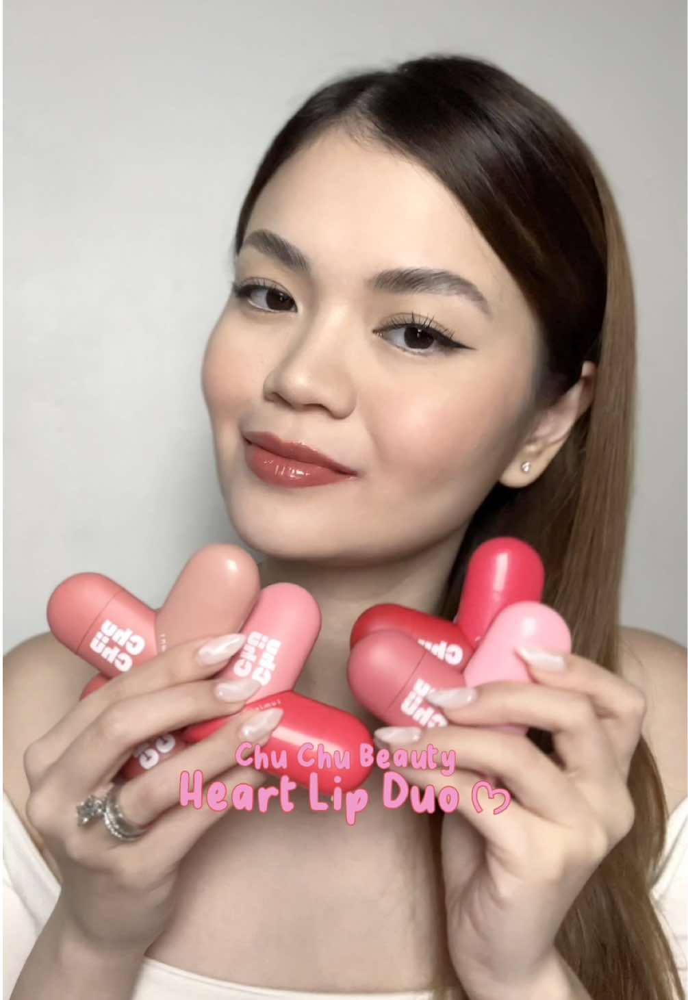 Replying to @brixxrei LIP SWATCH PARTY! all shades Chu Chu Beauty Heart Lip Duo 💕 @Chu Chu Beauty  #chuchubeauty #newmakeup #lippie #liquidlipstick #lipgloss #lipstick #lipswatches #makeup #makeupph #fyp  