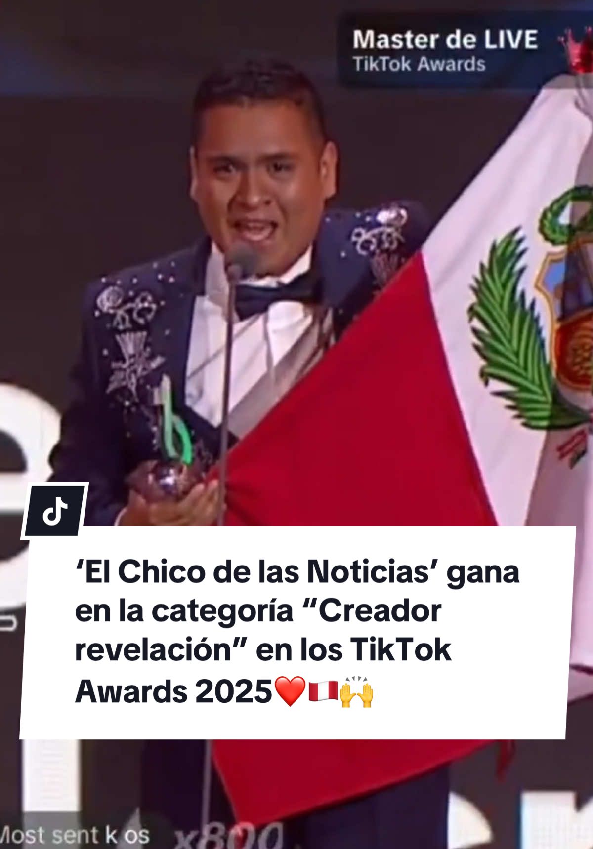 ¡Orgullo peruano! ‘El Chico de las Noticias’ gana en la categoría “Creador revelación” en los TikTok Awards 2025 🙌❤️🇵🇪 || #elchicodelasnoticias #Peru #tiktokawards #loultimo #OrgulloPeruano #Gano #Virales #Viral #ElComercioPerú