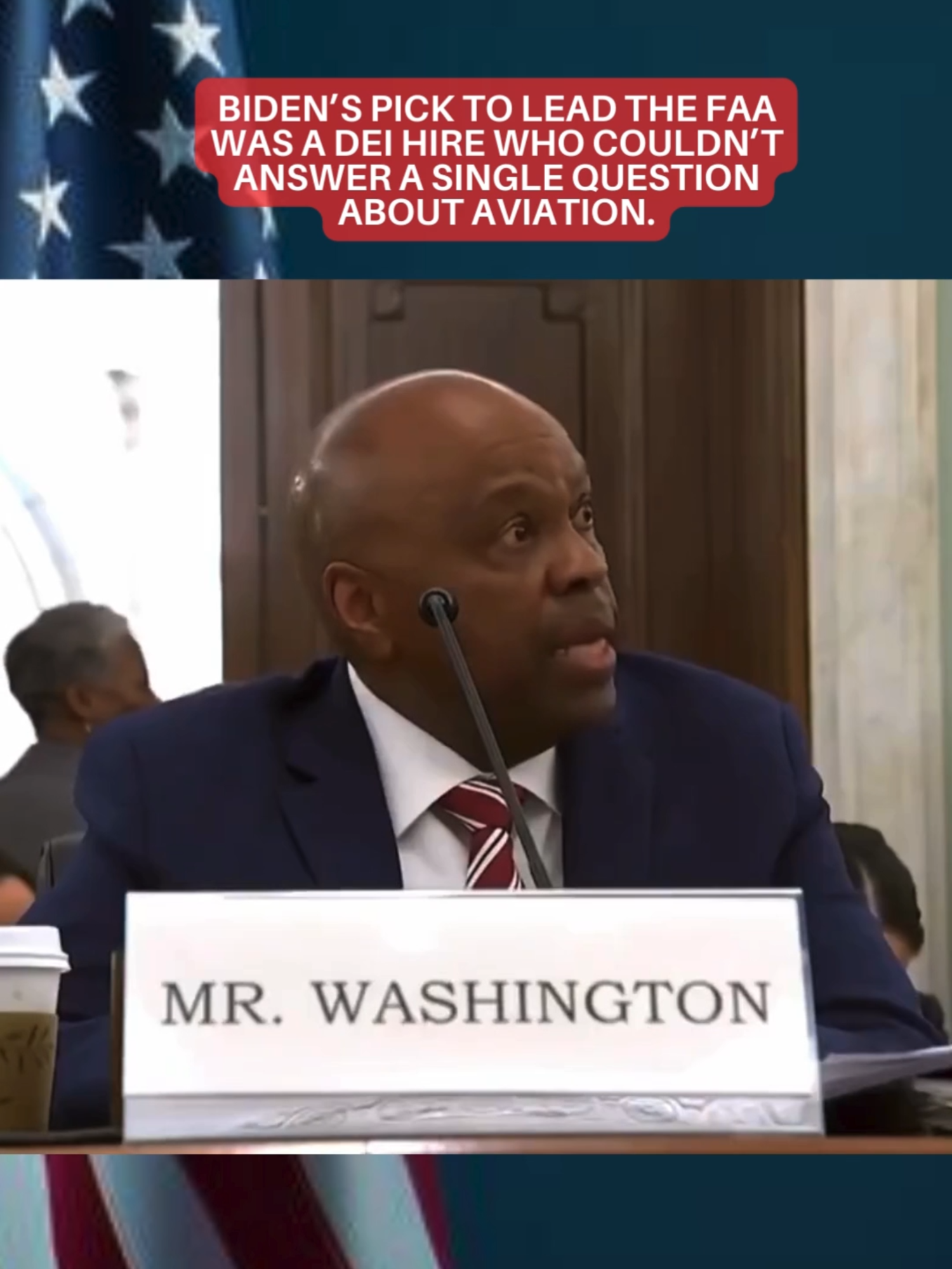 Biden’s pick to lead the FAA was a DEI hire who couldn’t answer a single question about aviation. #trump #Trumptrain #MAGA #MAHA #follow