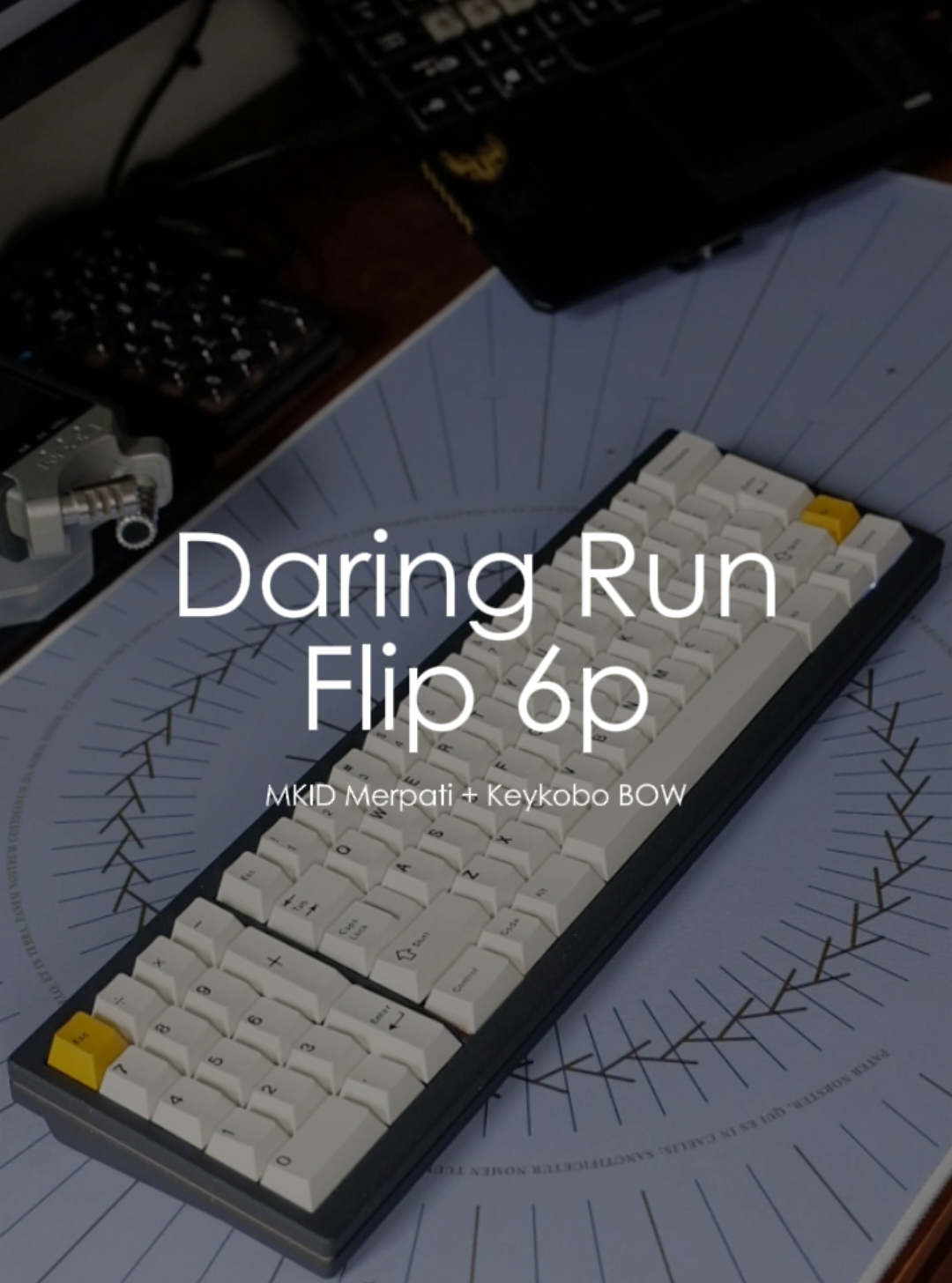 Flip 6P, keyboard 60% with numpad and flippable from @daringrun_offical  Keyboard : Flip 6P, Config : all foam + PC plate, Switch : MKID Merpati, Keycaps : KKB BOW from @keykobo,  #keebtrying #keeb #mechanicalkeyboard #customkeyboard #typingtest #typingganteng #typingasmr #mkidmerpati #linearswitches #imkg #daringrun #flip6p #southpaw #keykobo 