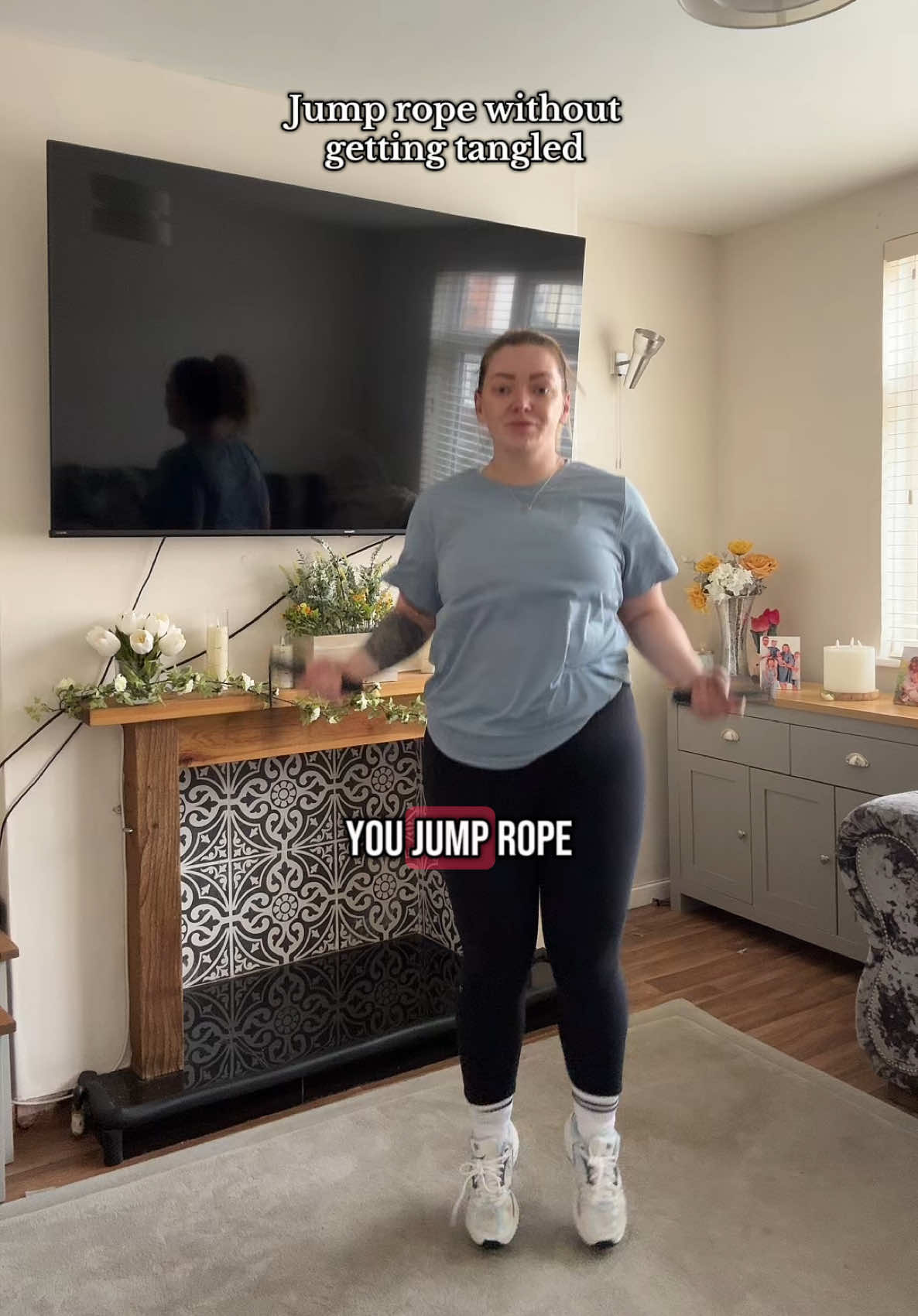Day 1 of doing 1 minute jump rope every morning with my cordless jump rope! Linked above ☝️ #Fitness #tiktokmademebuyit #dealdrops 