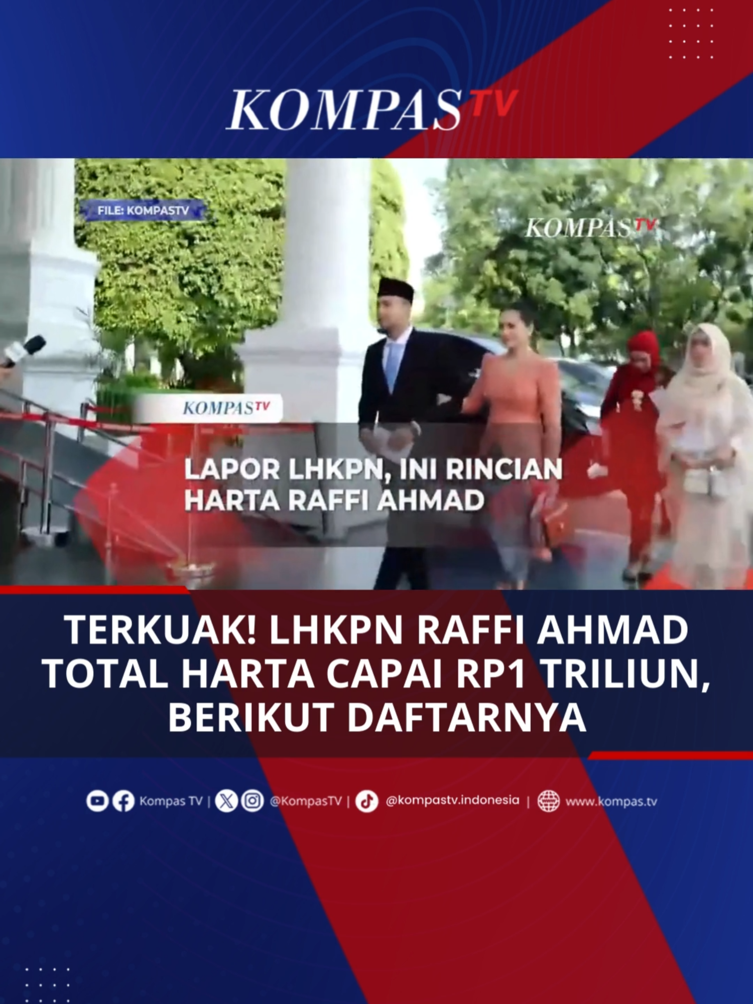 Utusan Khusus Presiden bidang Pembinaan Generasi Muda dan Pekerja Seni, Raffi Ahmad menyerahkan Laporan Harta Kekayaan Penyelenggara Negara (LHKPN) kepada KPK pada 27 Desember 2024. Raffi Ahmad tercatat memiliki total harta kekayaan mencapai Rp1 triliun, dengan aset terbesar berupa tanah dan bangunan senilai Rp737 miliar. #TikTokBerita