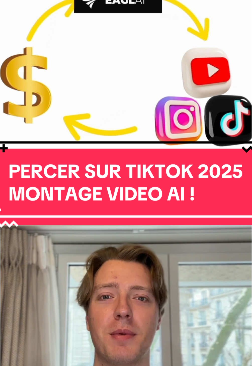 Cette application Al te permet de faire automatiquemét du montage vidéo pour convertir tes vidéos Youtube en format Tiktok,Instagram, Youtube short ! 1- Clique sur le lien en bio 